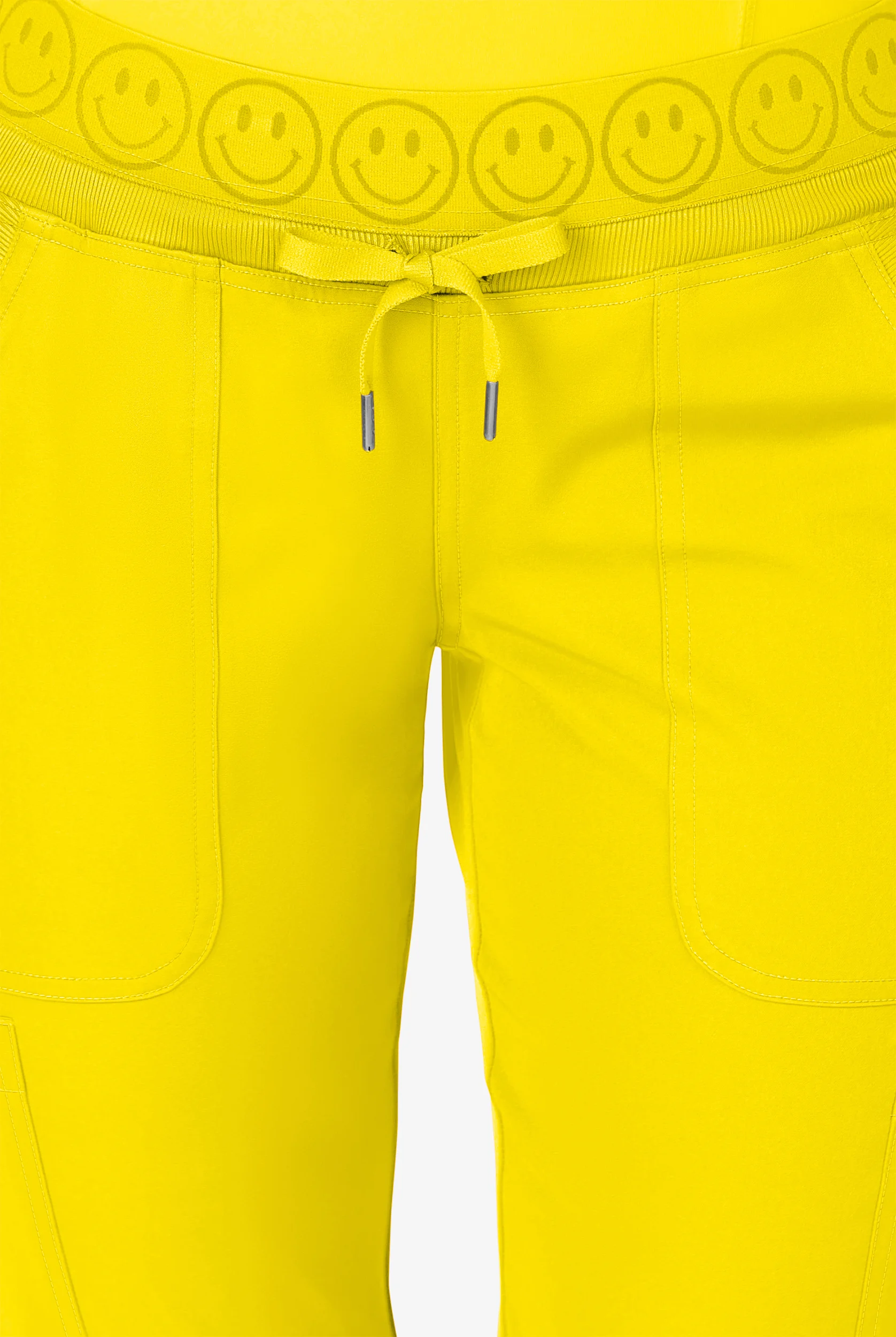 Zavate Ava Therese Women's 6-Pocket STRETCH Smile Face Elastic Waistband Cargo Jogger Scrub Pants