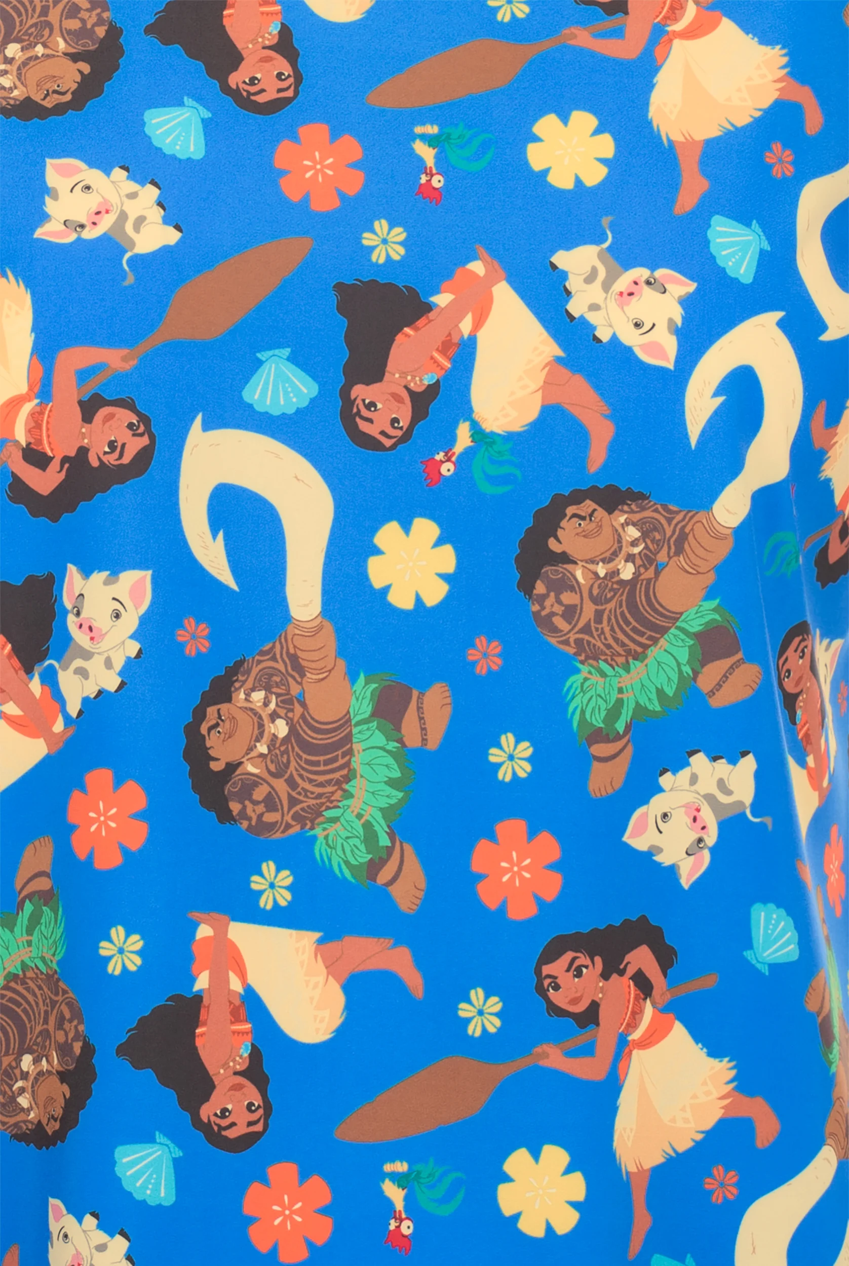 Disney's Moana Tropical by Funscrubs Women's 2-Pocket STRETCH V-Neck Print Scrub Top