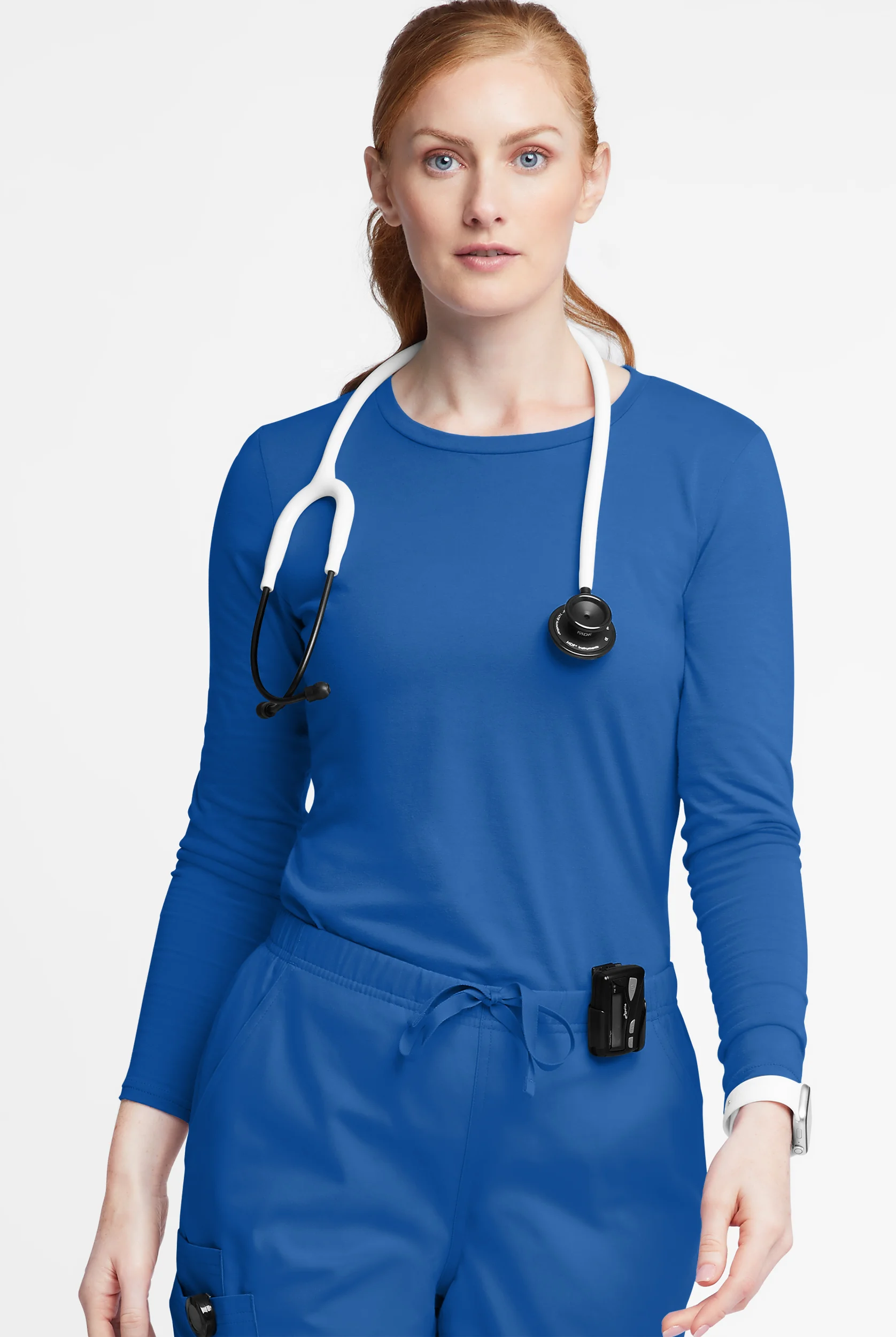 Butter-Soft Originals Women's STRETCH Cotton-Rich Long Sleeve Crew Neck Knit Underscrub