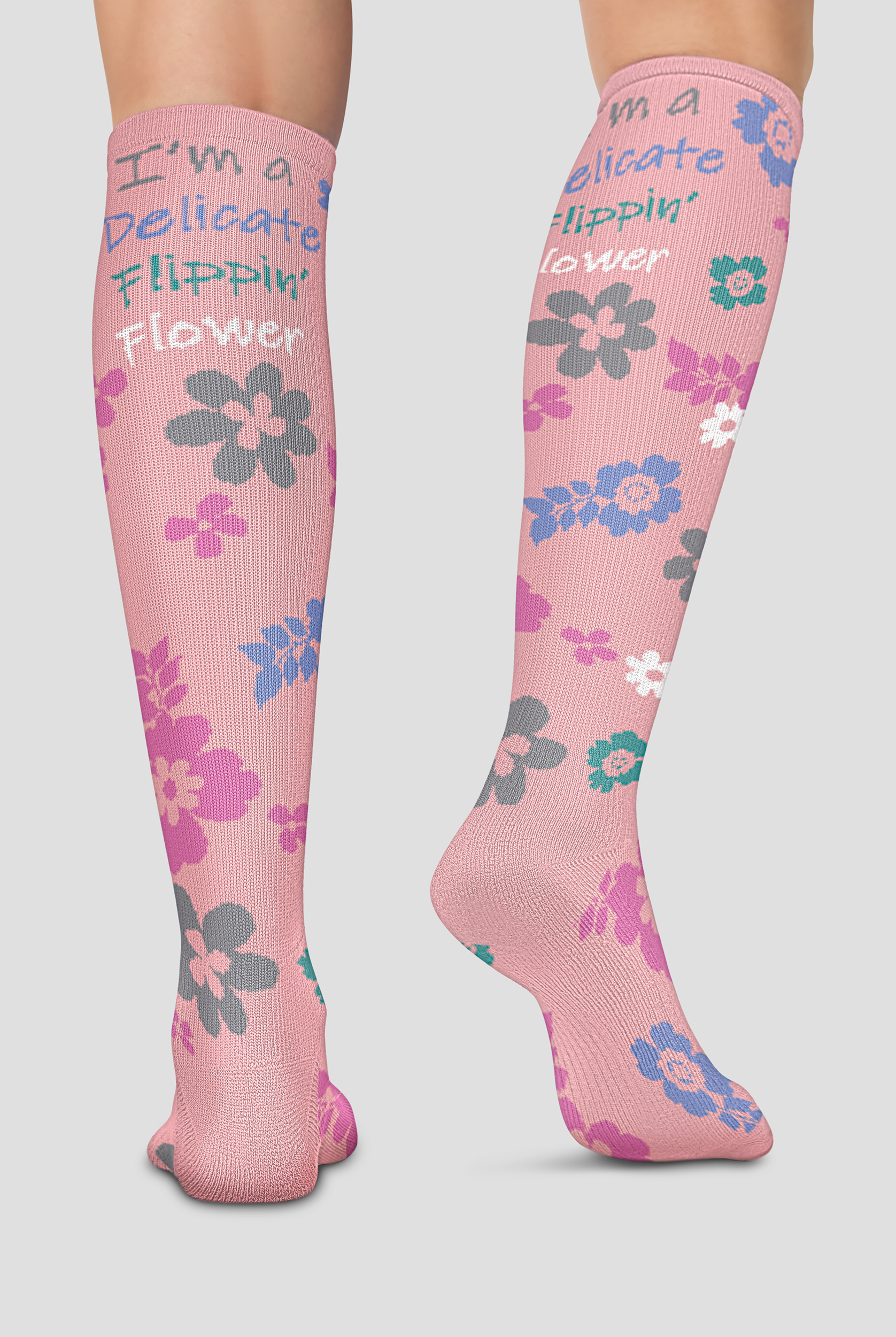 Cherokee Delicate Flower Women's 10-15 mmHg Light Compression Socks