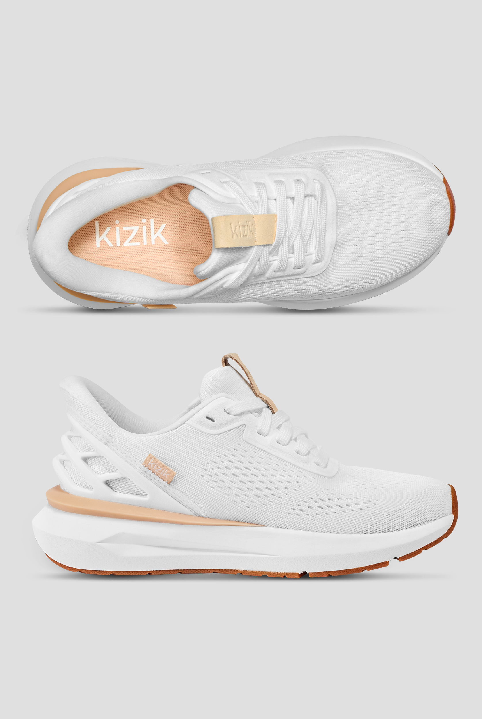 Zapatillas Kizik Athens 2 Bright White Hands-Free Step-in para mujer