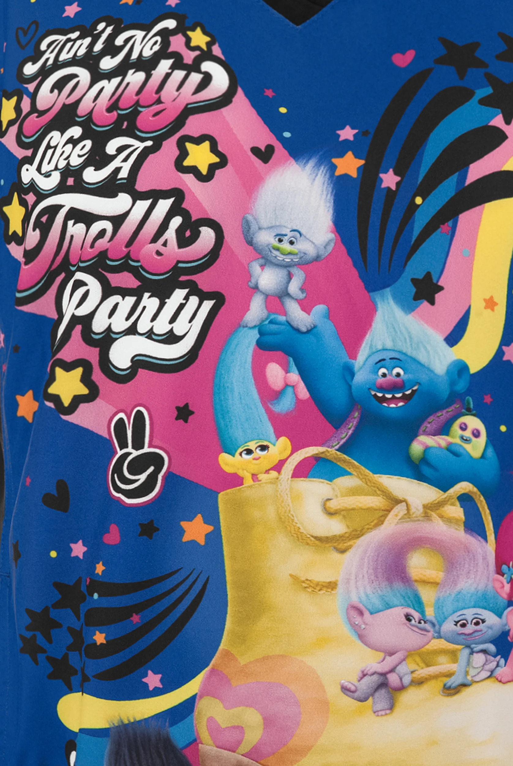 Cherokee Tooniforms DreamWorks Trolls Party Women's 1-Pocket V-Neck Print Scrub Top