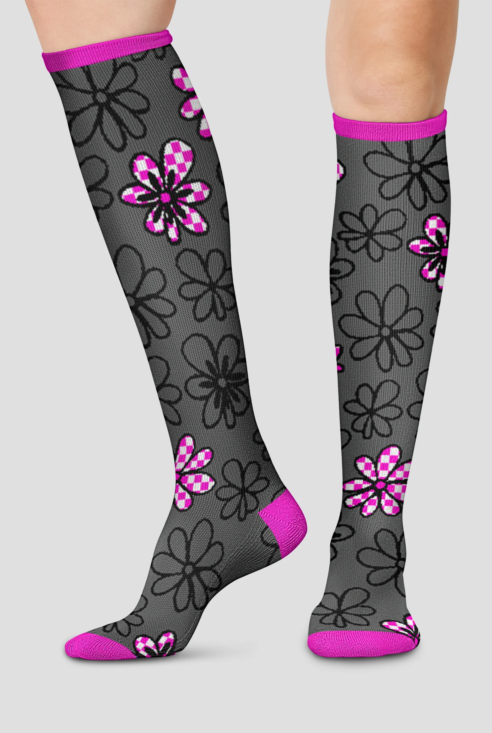 Cherokee Flower Power Women's 10-15 mmHG Light Compression Socks