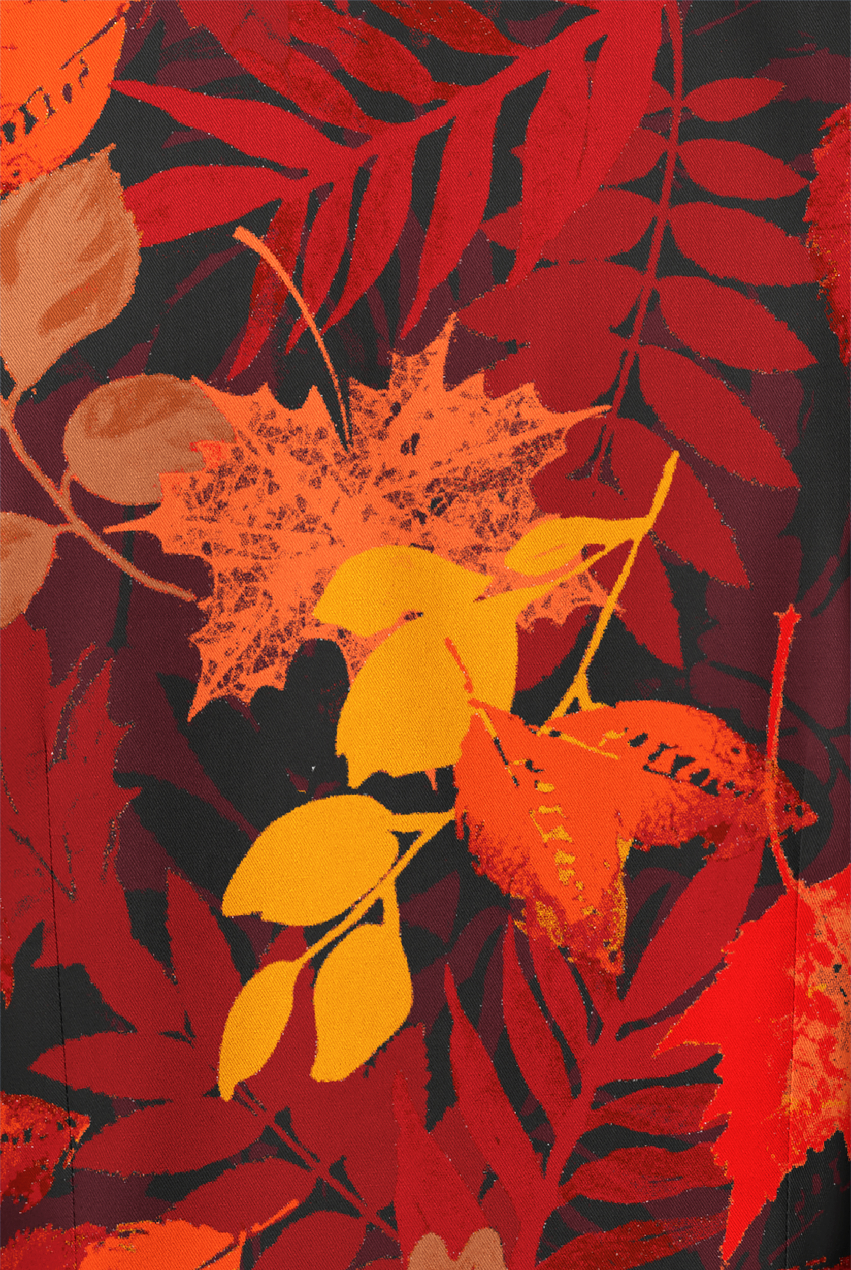 Chaqueta médica estampada Butter-soft STRETCH Rustling Leaves con botones a presión y 3 bolsillos para mujer