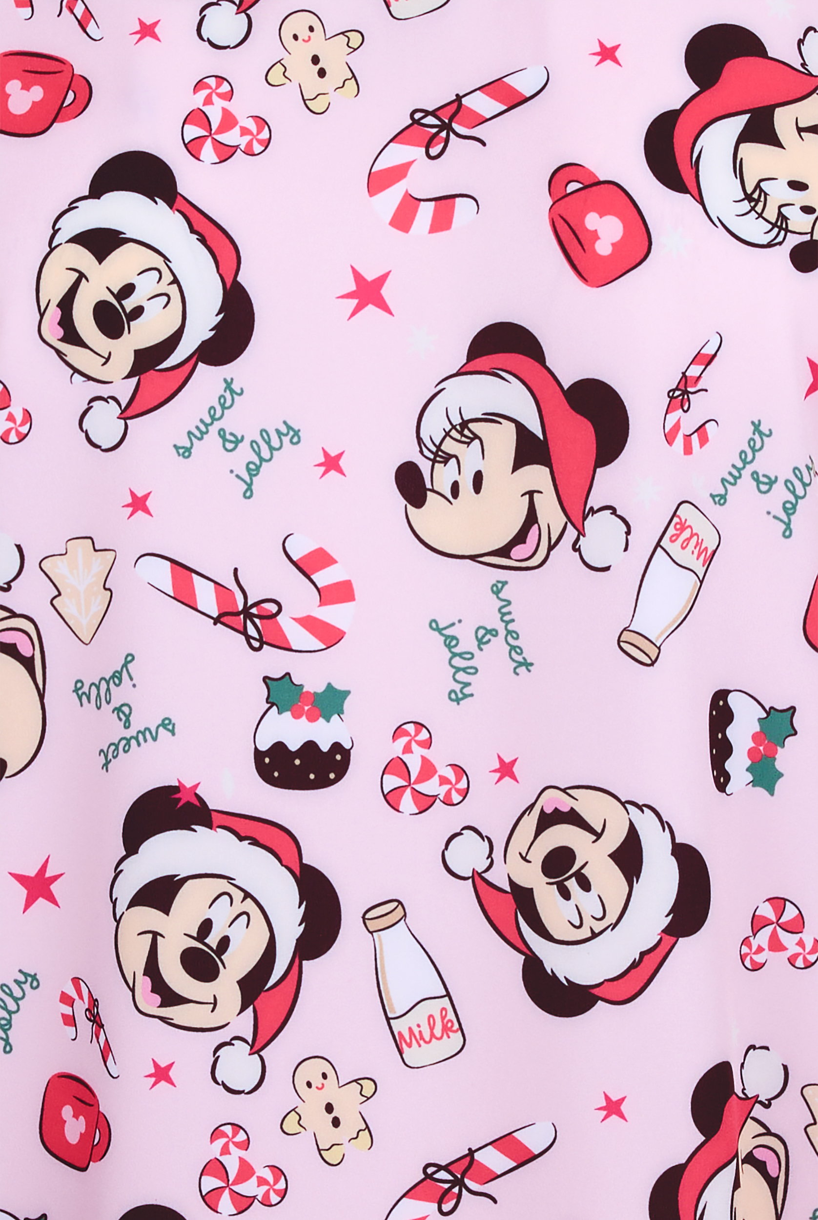 Disney's Mickey Mouse Christmas by Funscrubs Women's 2-Pocket STRETCH V-Neck Print Scrub Top