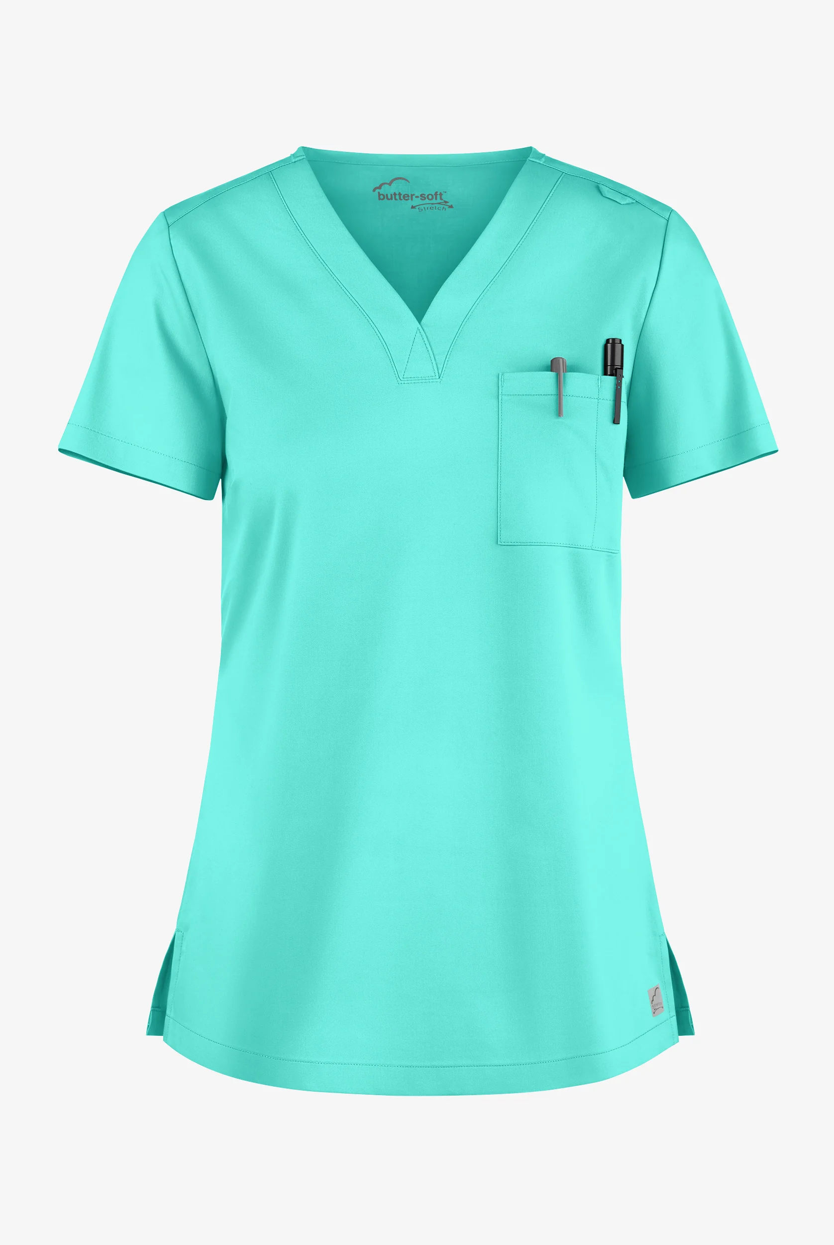 Butter-Soft STRETCH Women's 2-Pocket V-Neck Tuck-In Scrub Top