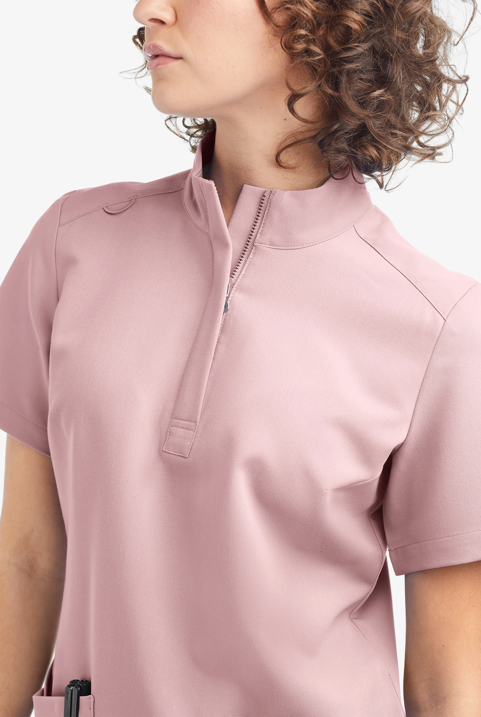 Movement by Butter-Soft Lyrae Women&rsquo;s 6-Pocket Zip Closure Neck Scrub Top