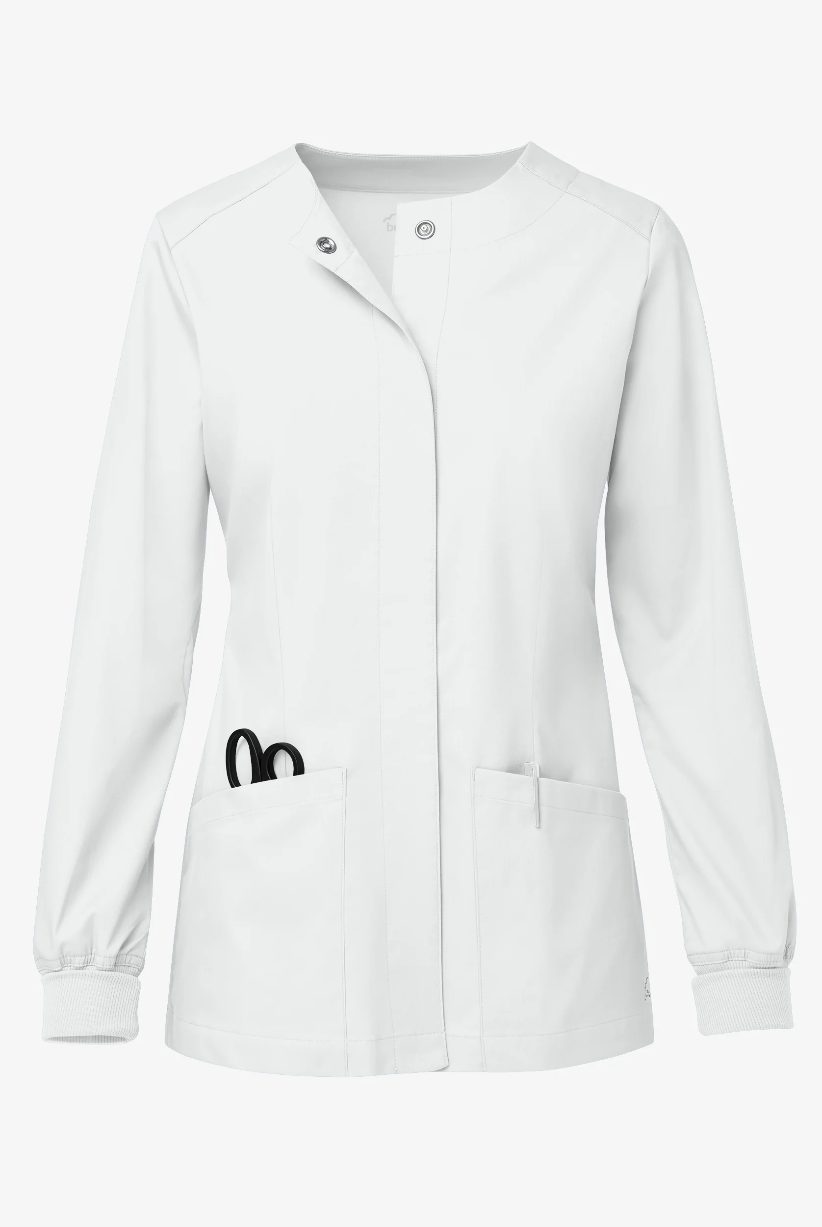 Butter-Soft STRETCH Women's 2-Pocket Long Sleeve Snap Front Scrub Jacket