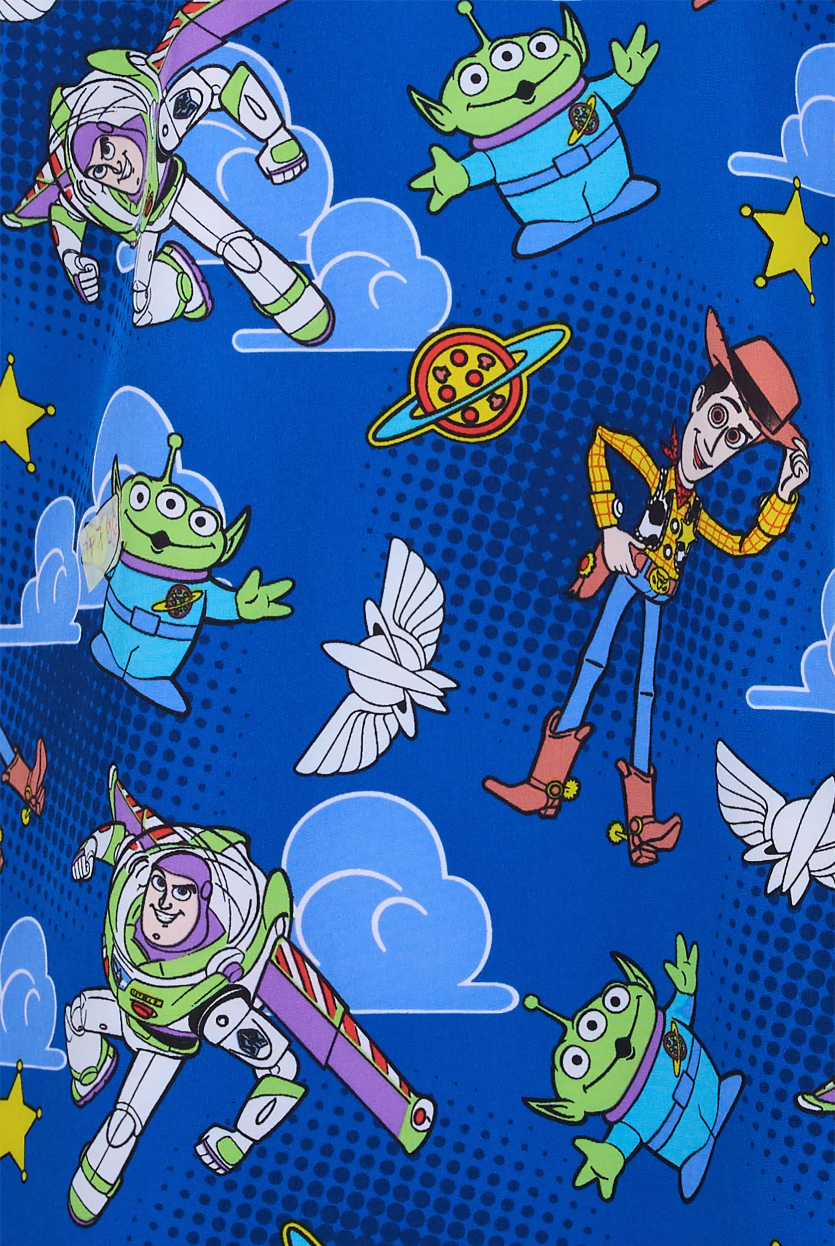 Tooniforms Disney's Andy’s Room Women's 2-Pocket STRETCH V-Neck Print Scrub Top