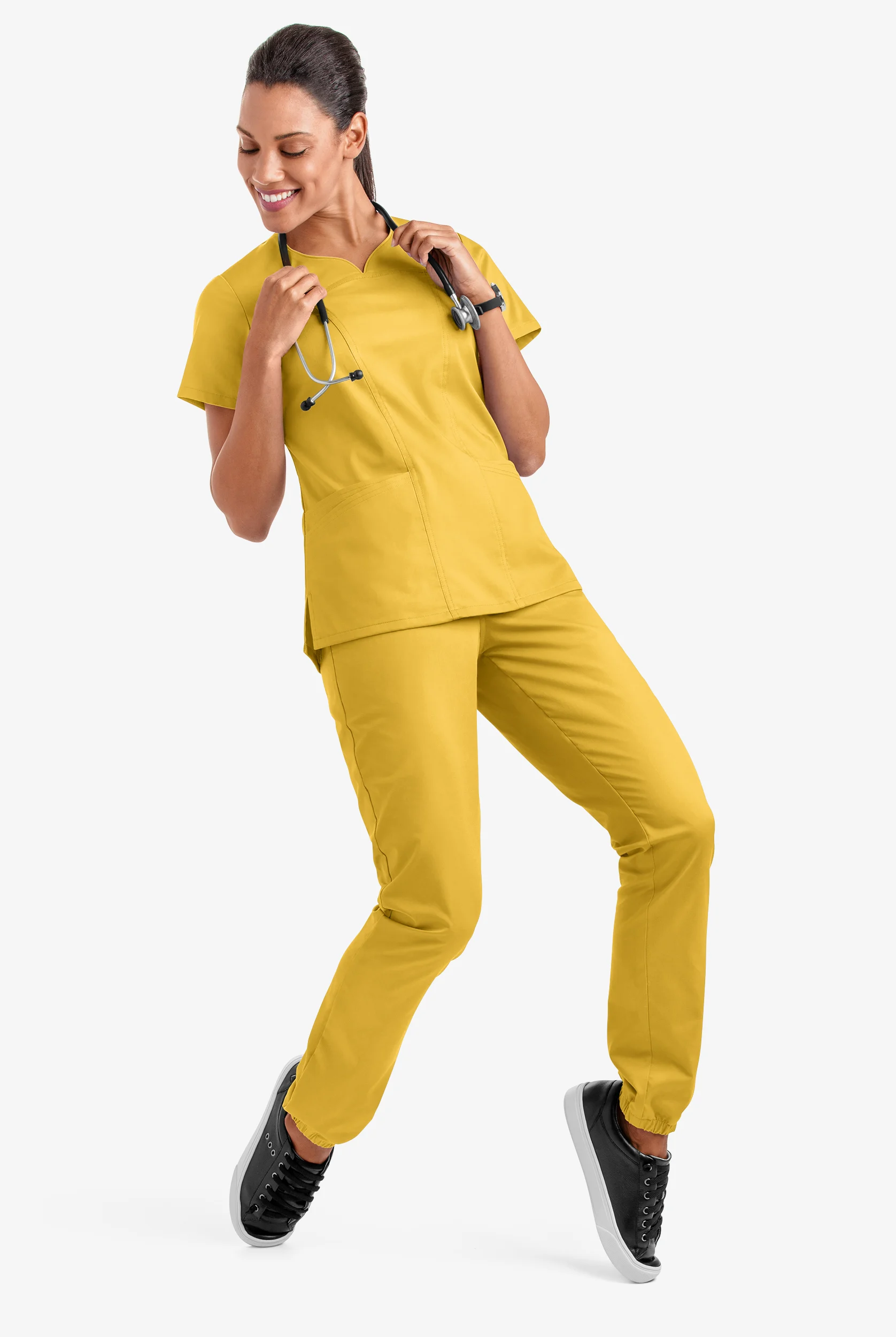 Butter-Soft STRETCH Women's 4-Pocket Sweetheart Neck Scrub Top