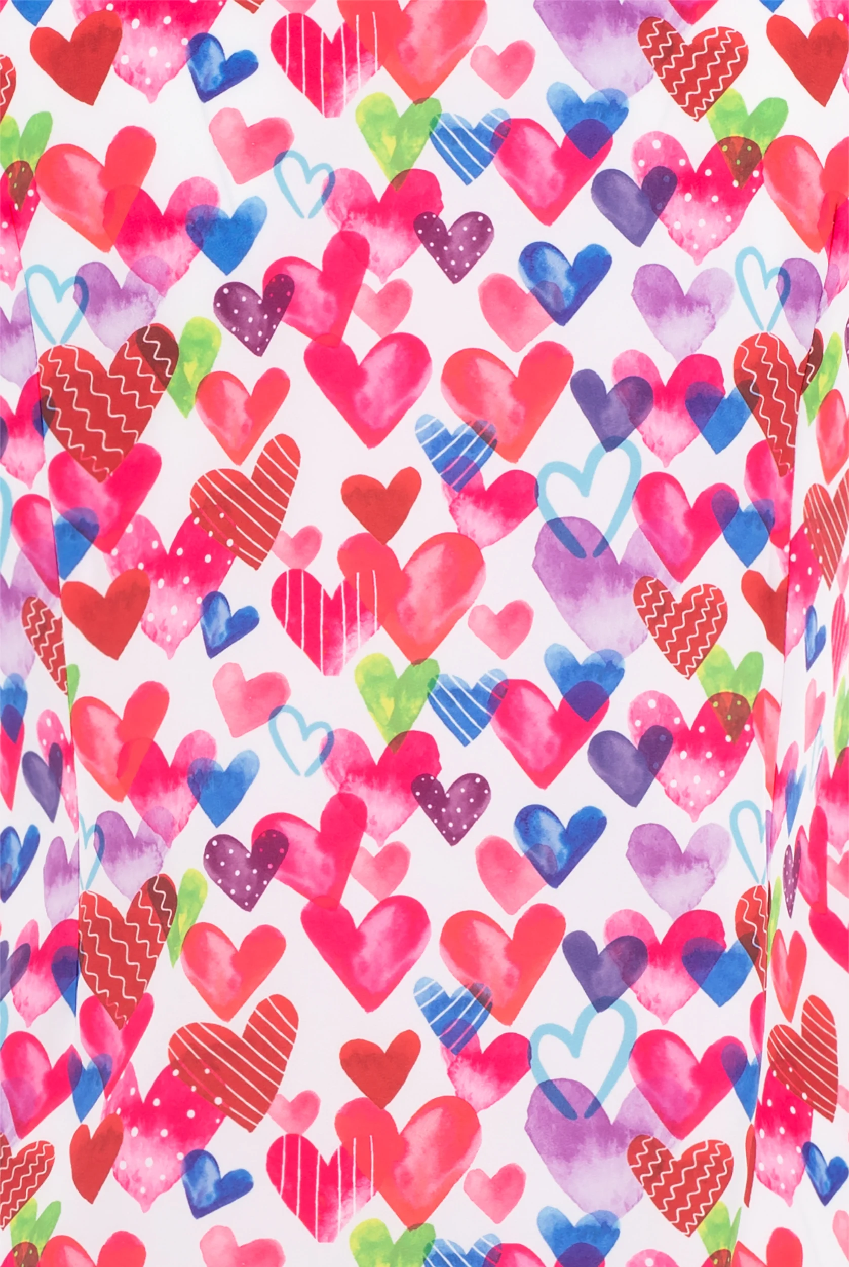 Maevn One Love Hearts Women's 3-Pocket STRETCH V-Neck Print Scrub Top