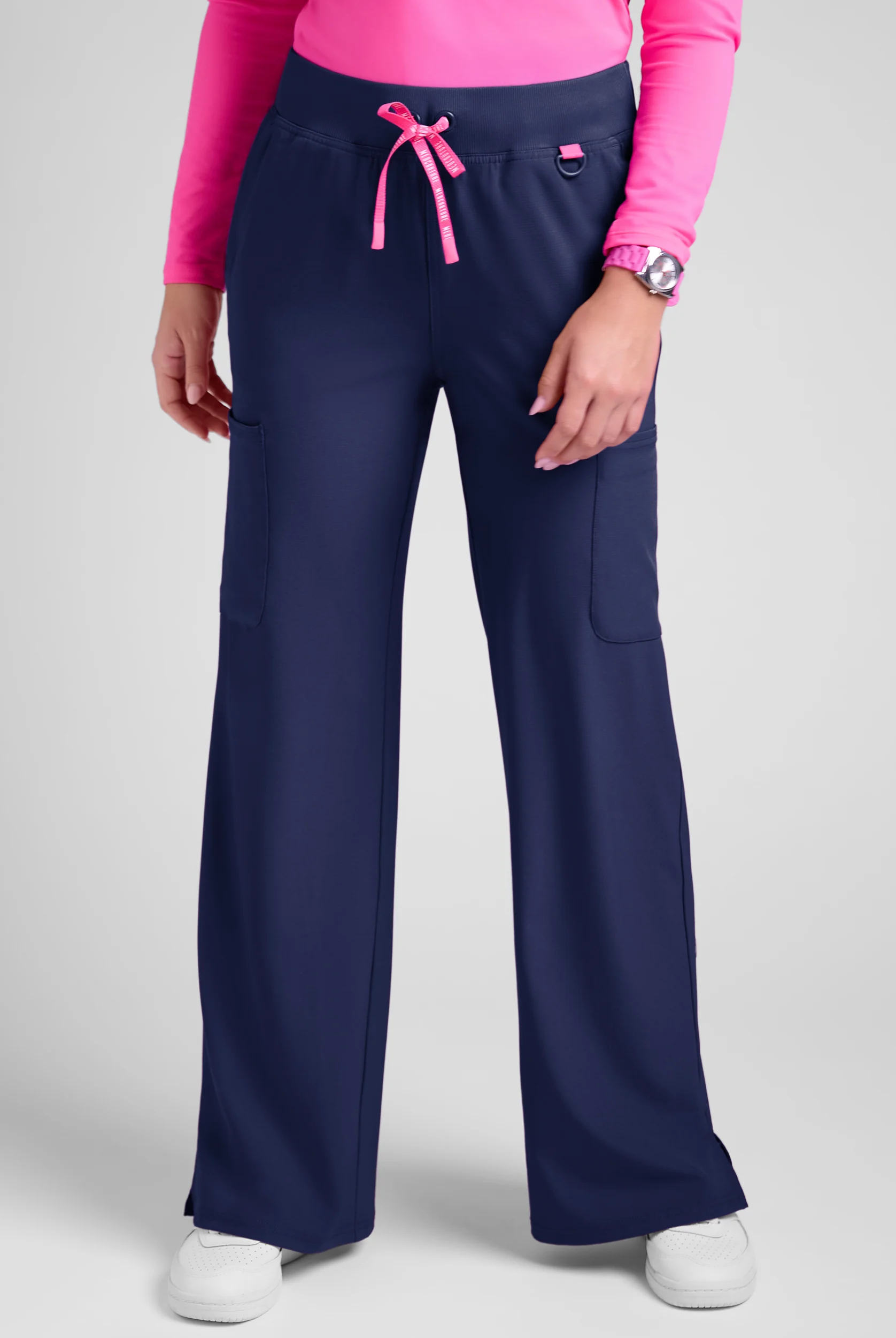 Med Couture Amp Women's 5-Pocket STRETCH High-Rise Wide Leg Cargo Scrub Pant