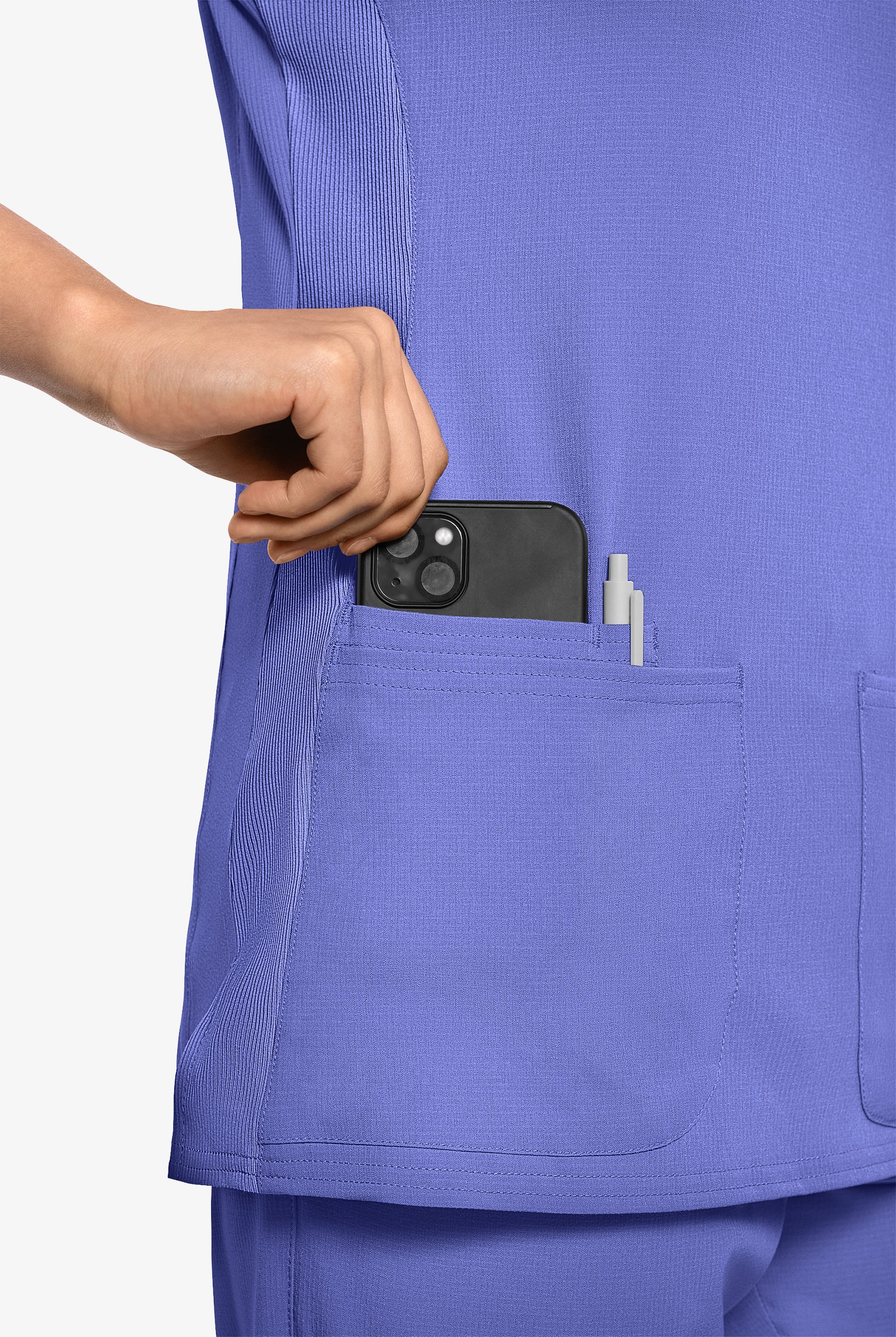 Med Couture Amp Women's 3-Pocket STRETCH V-Neck Scrub Top