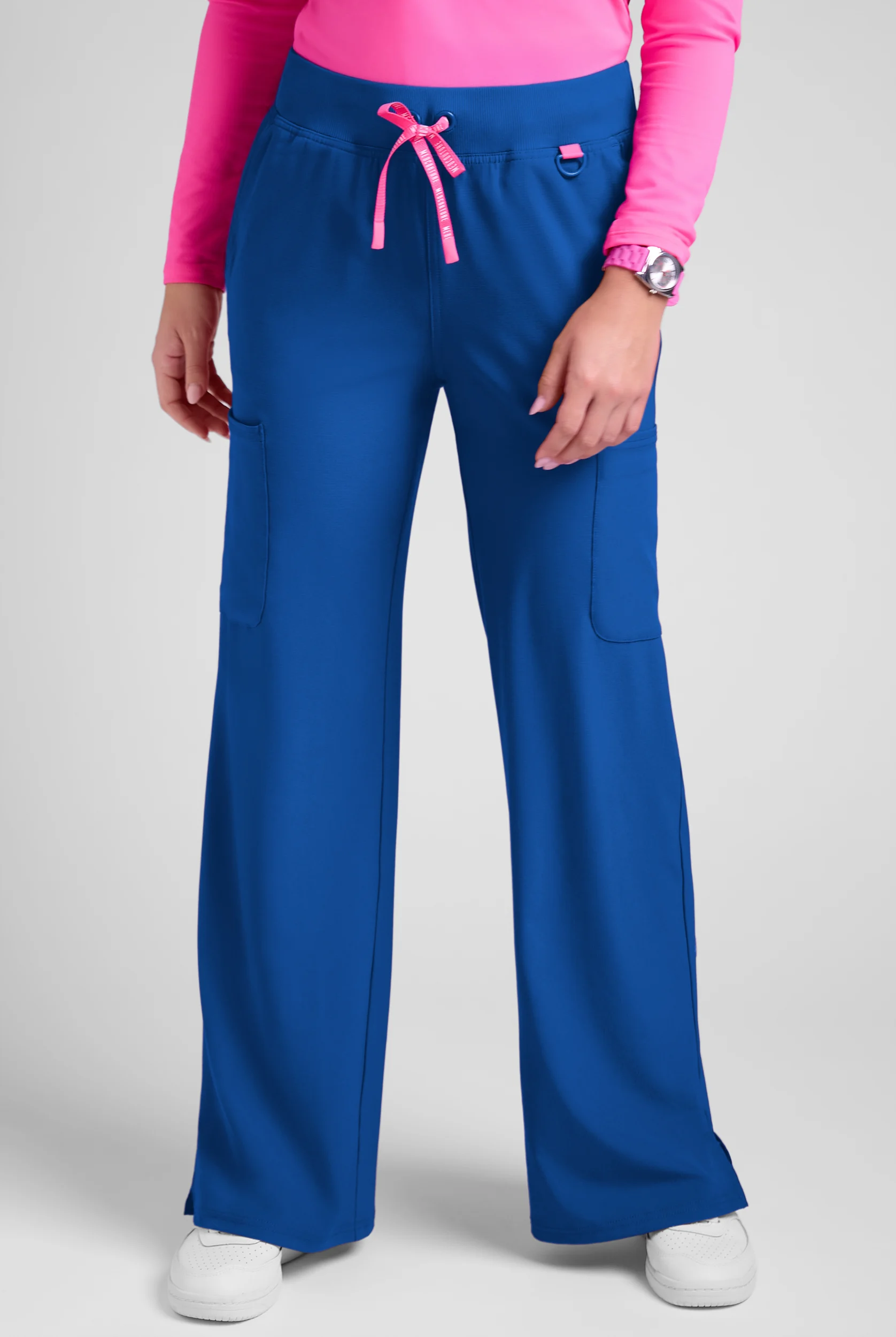 Med Couture Amp Women's 5-Pocket STRETCH High-Rise Wide Leg Cargo Scrub Pant