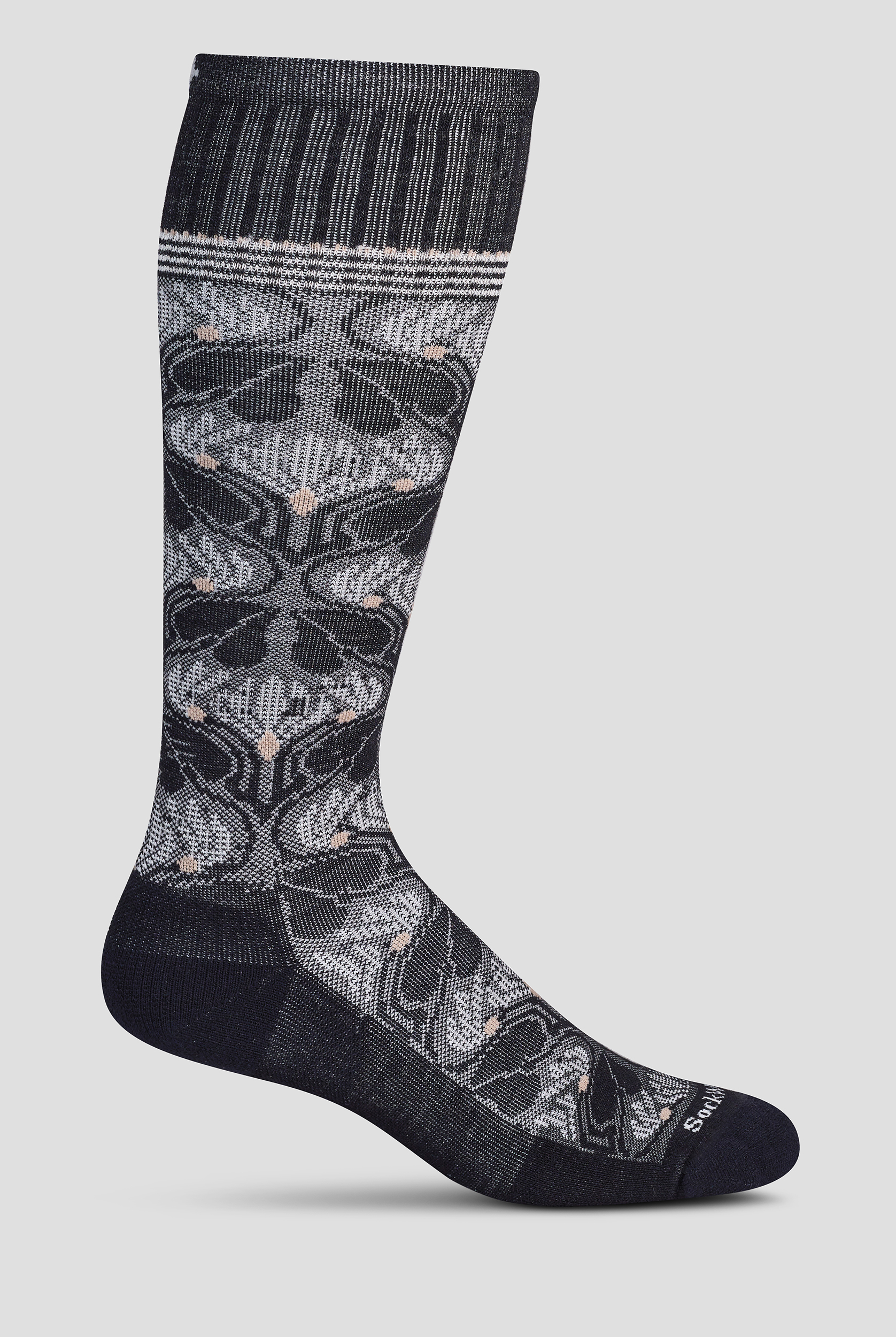 Sockwell Floral Tapestry Black Women's 15-20mmHg Moderate Compression Socks
