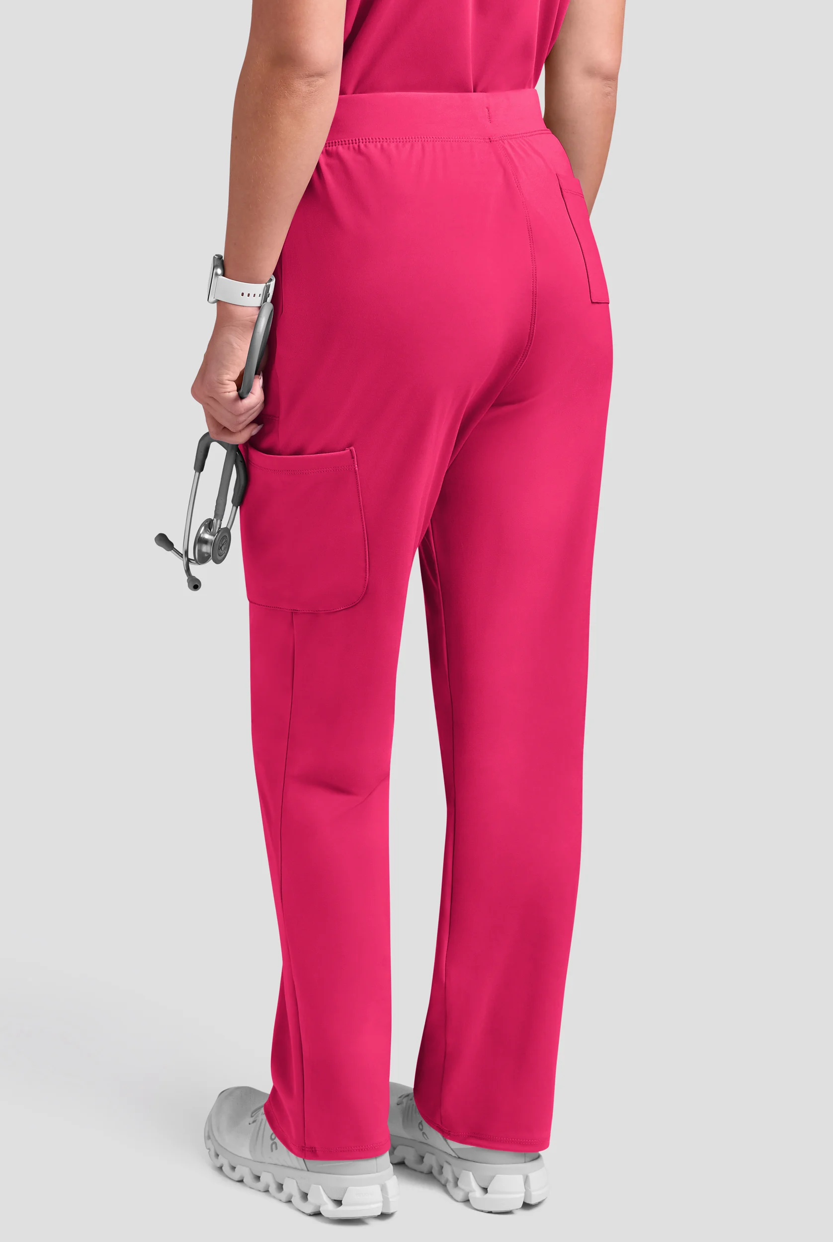 Cherokee Achieve Women's 5-Pocket STRETCH Elastic Waist Drawstring Cargo Scrub Pants