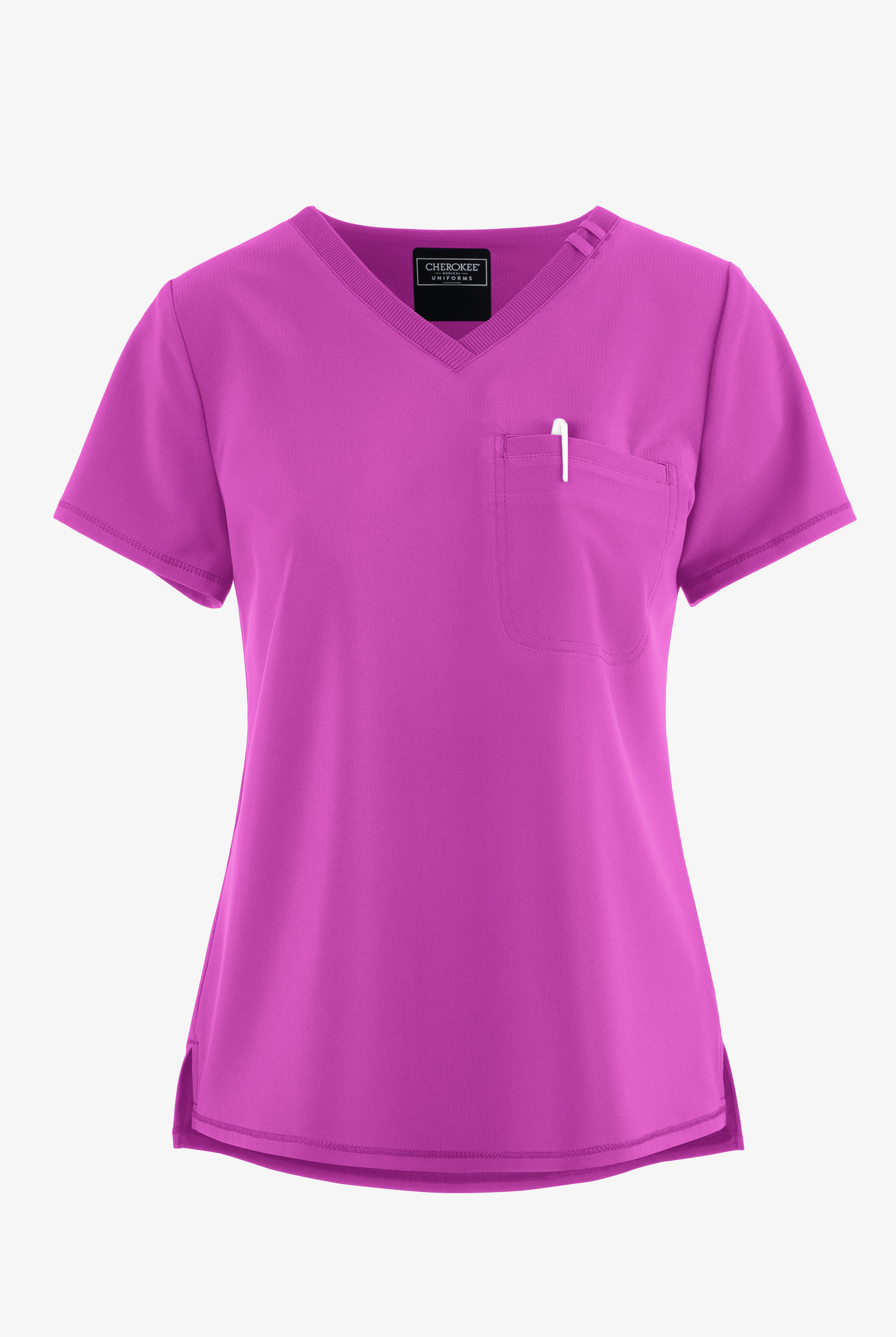 Blusa m&eacute;dica Cherokee Collection STRETCH con cuello en V con tejido acanalado y 1 bolsillo para mujer