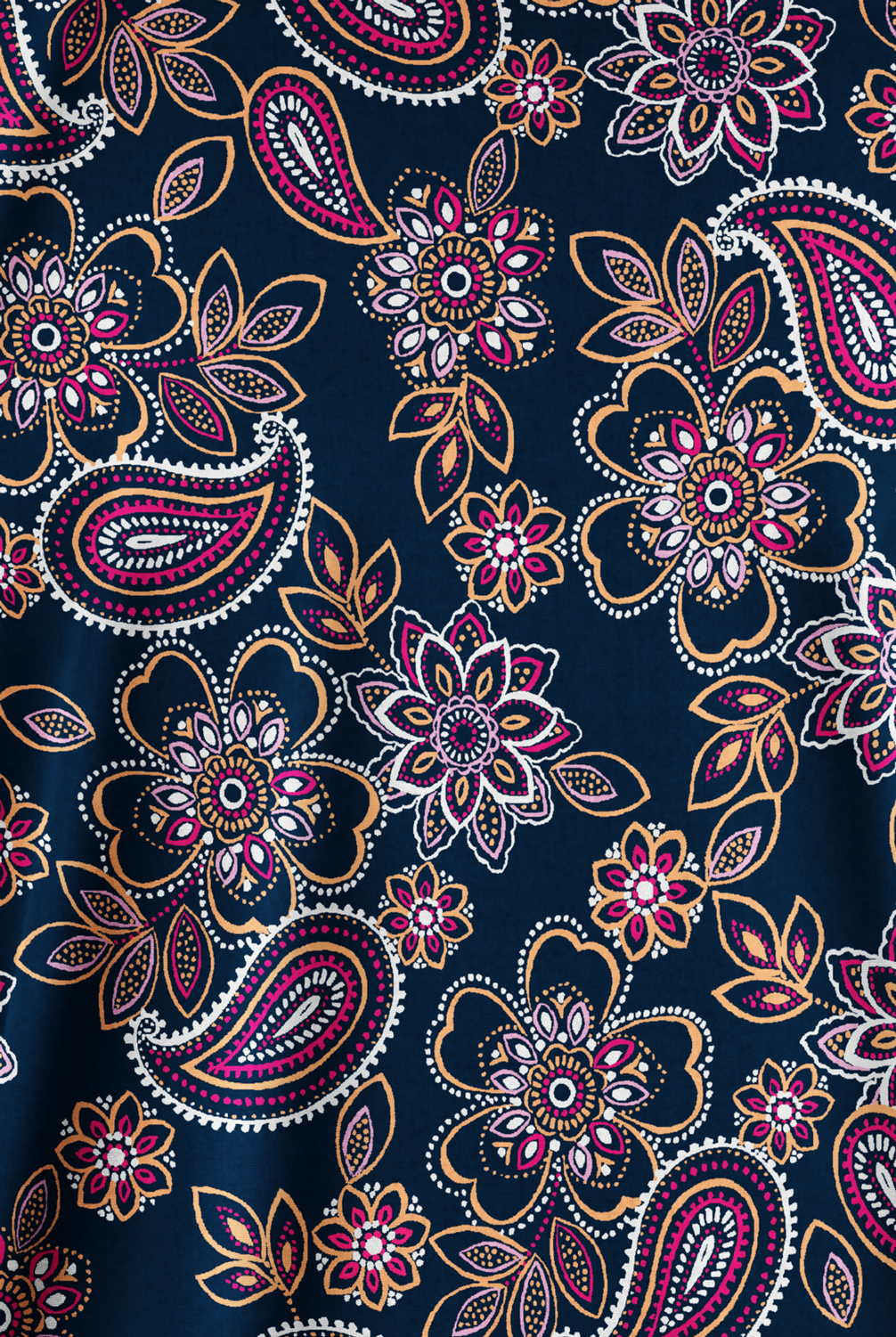 Butter-Soft Originals Paisley Garden Navy Women's 2-Pocket V-Neck Print Scrub Top