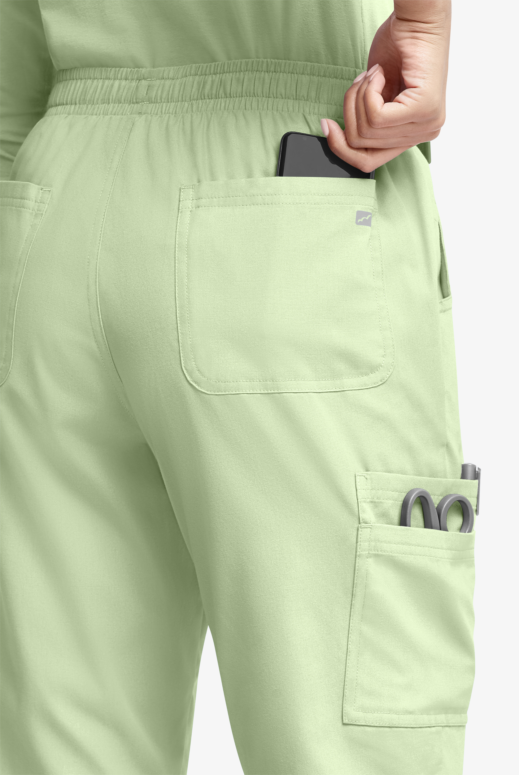 Butter-Soft Originals Women's 8-Pocket Natural Waist Straight Leg Cargo Scrub Pants - Petite