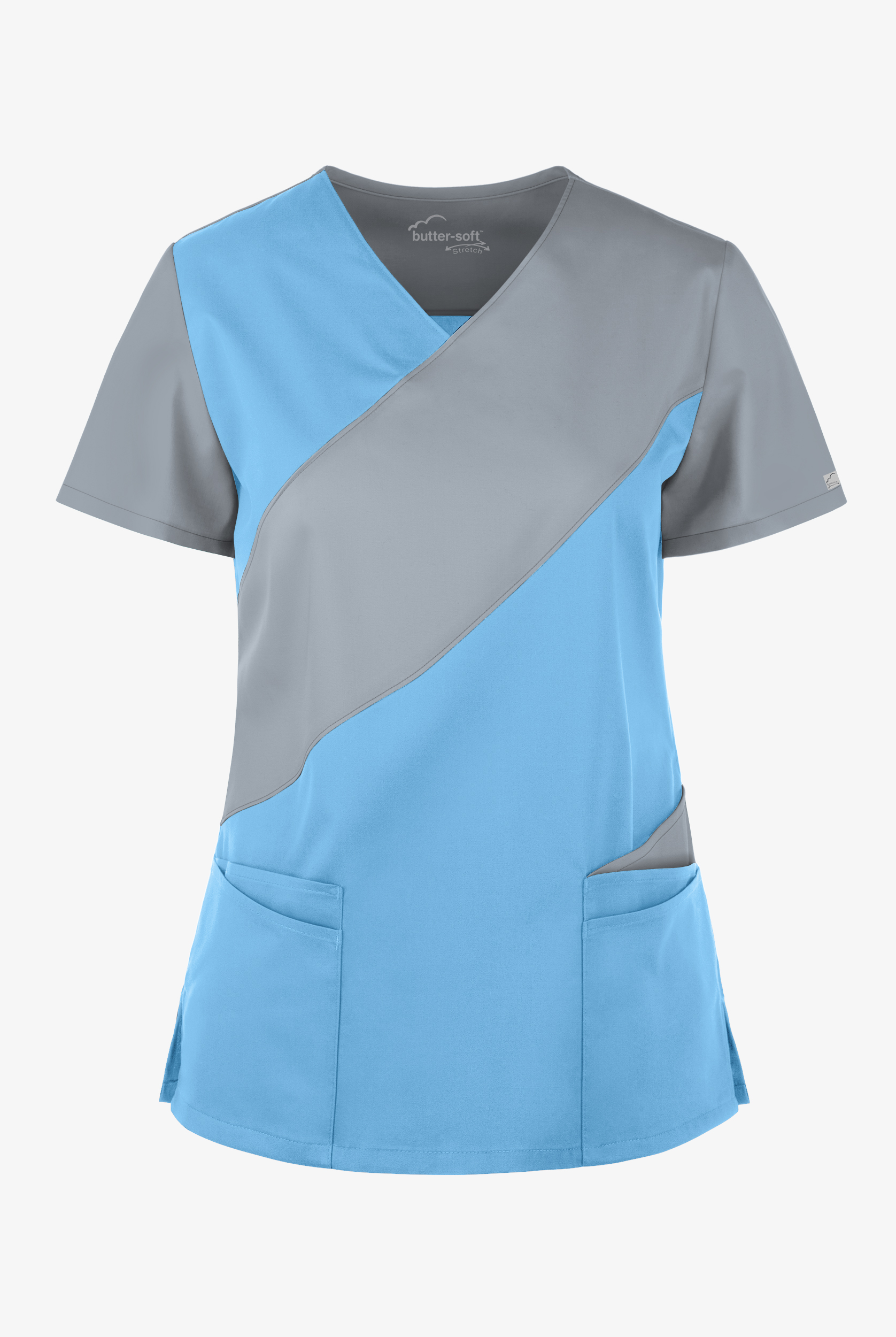 Butter-Soft STRETCH Women's 5-Pocket Asymmetric Scrub Top