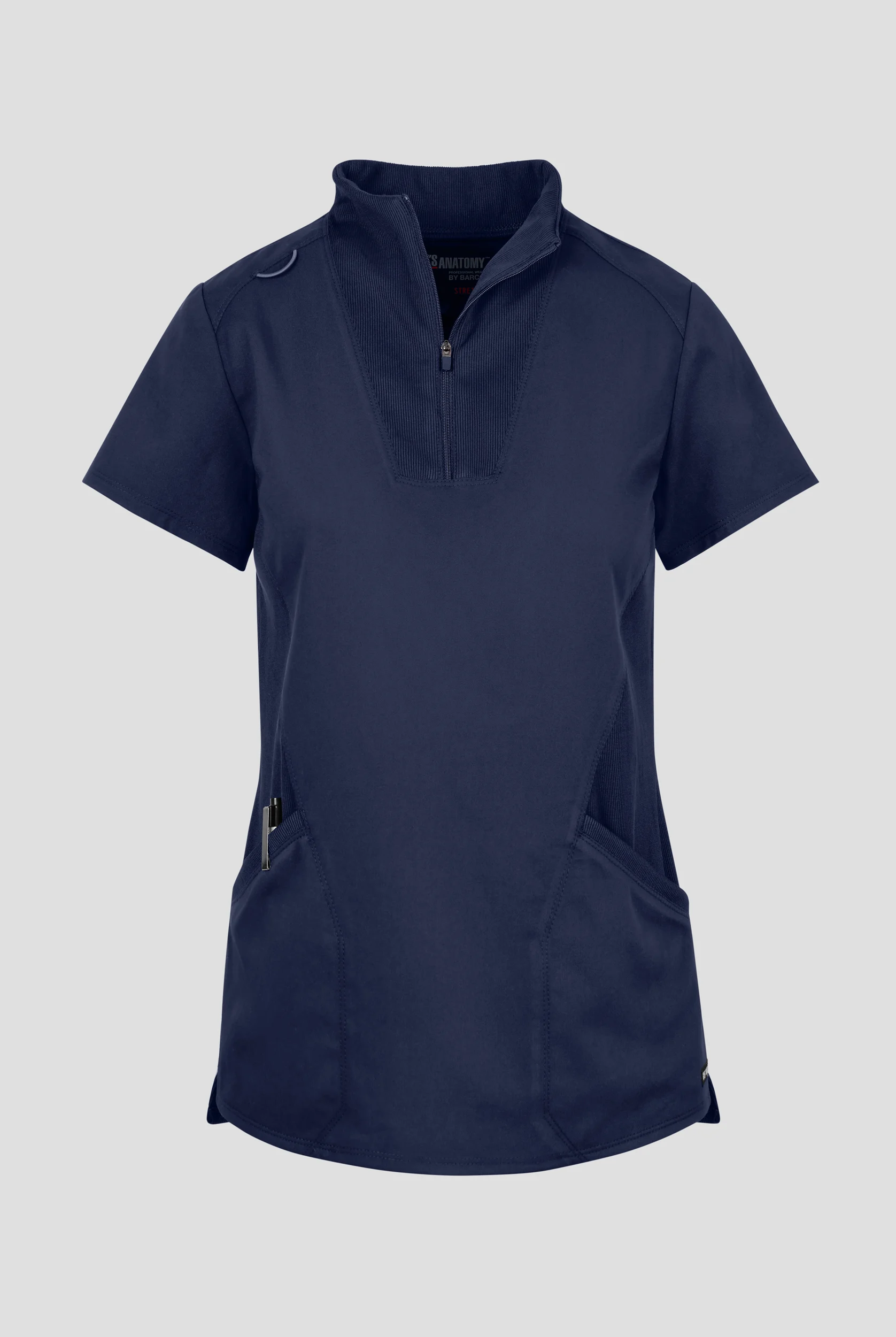 Grey's Anatomy&trade; by Barco Spandex STRETCH Kristi Women's 2-Pocket Quarter Zip Collar Neck Scrub Top