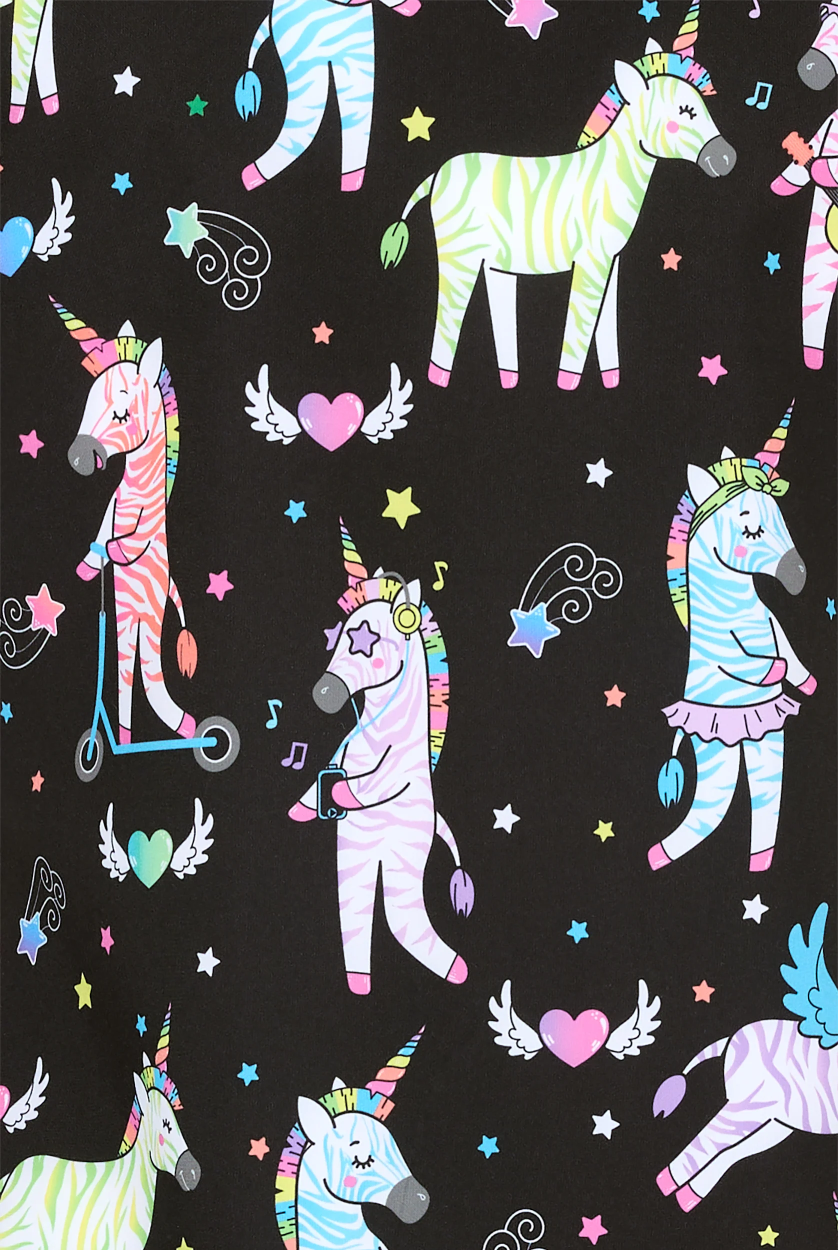 Zavate Ava Therese Zebra Pride Women's 2-Pocket STRETCH V-Neck Print Scrub Top