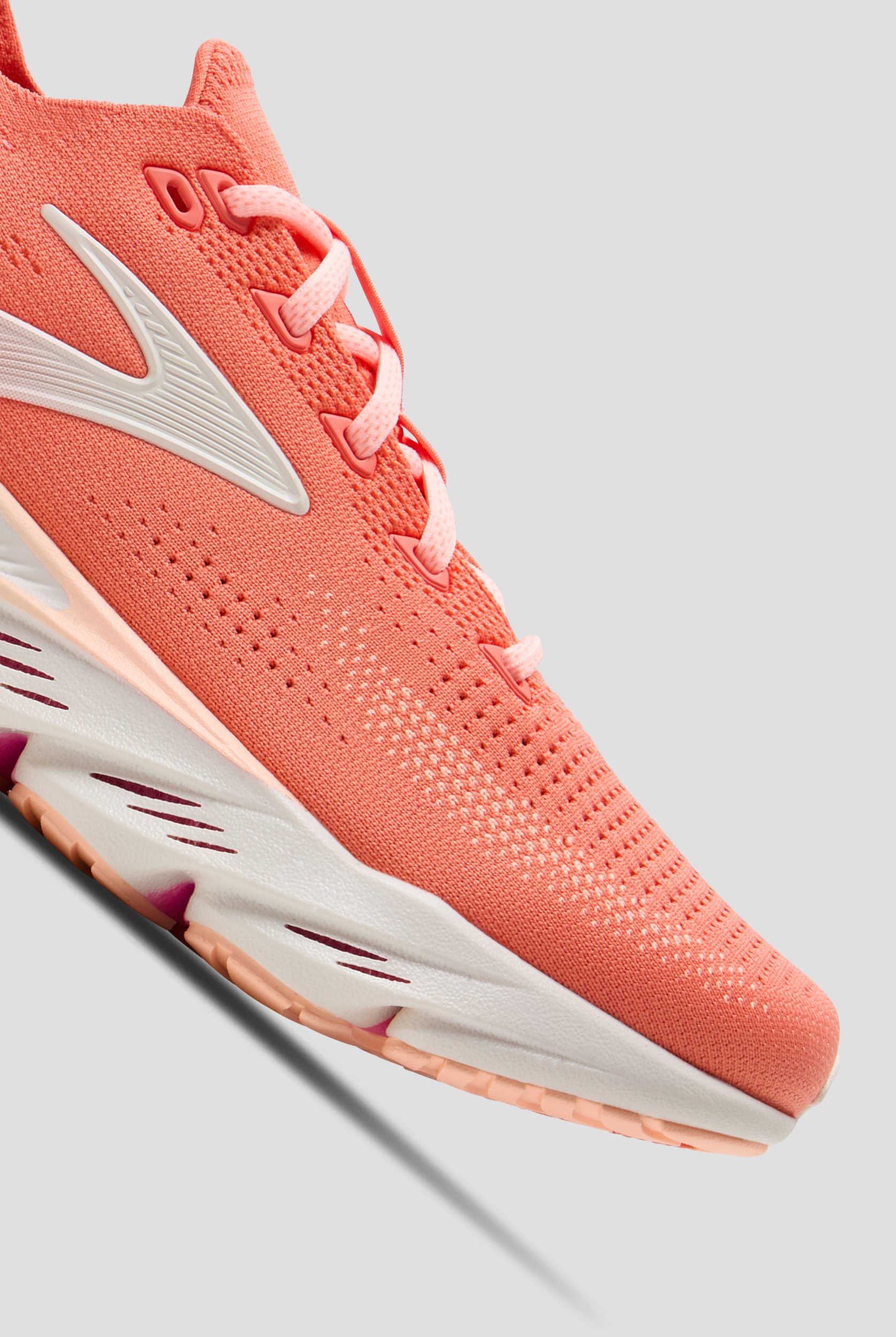 Brooks Women's Glycerin Flex Peach Echo/Coral/Coconut Athletic Lace Up Shoes