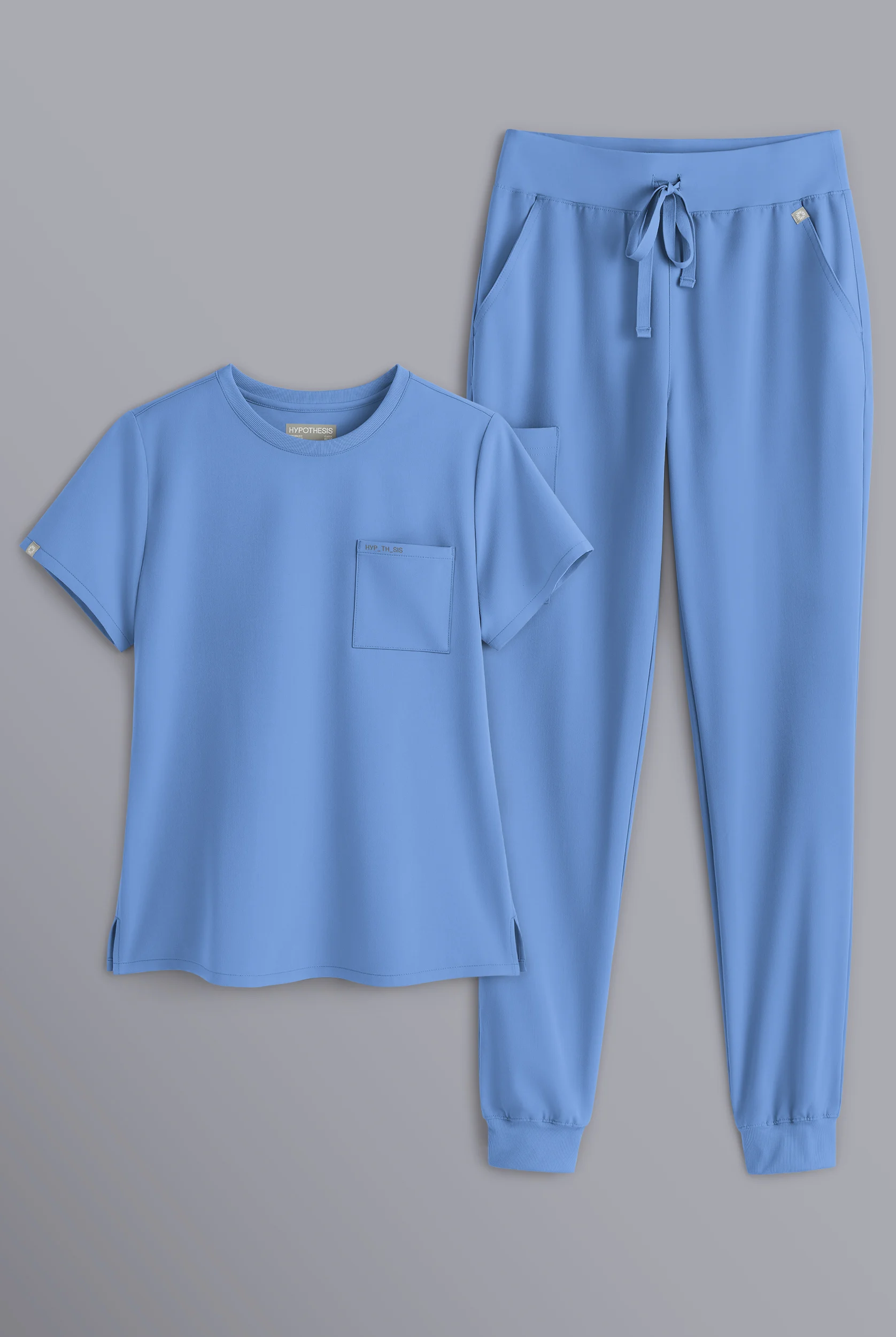 Conjunto de uniforme médico Hypothesis estilo jogger con cuello redondo para mujer