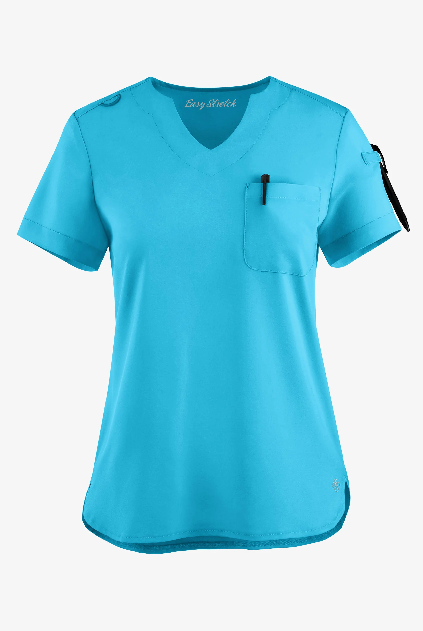 Easy STRETCH Nikki Women's 1-Pocket Scallop Neck Tuck-In Scrub Top