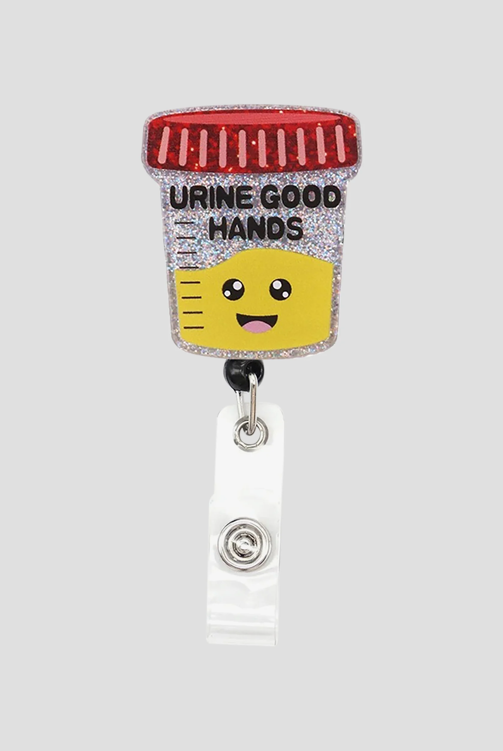 Cutieful Urine Good Hands Sparkles Acrylic ID Badge Holder