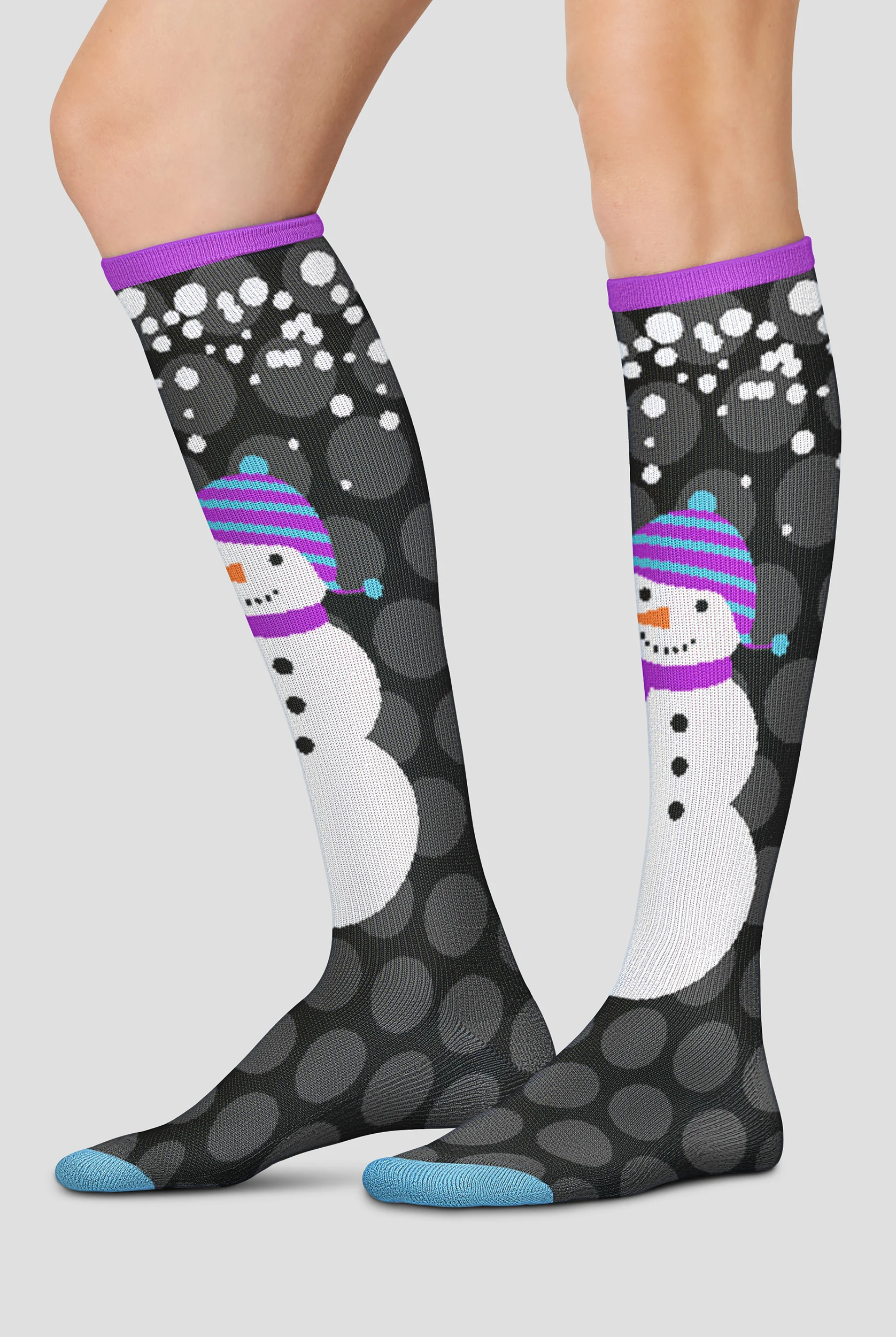 Cherokee Snowman Love Women's 10-15 mmHG Light Compression Socks
