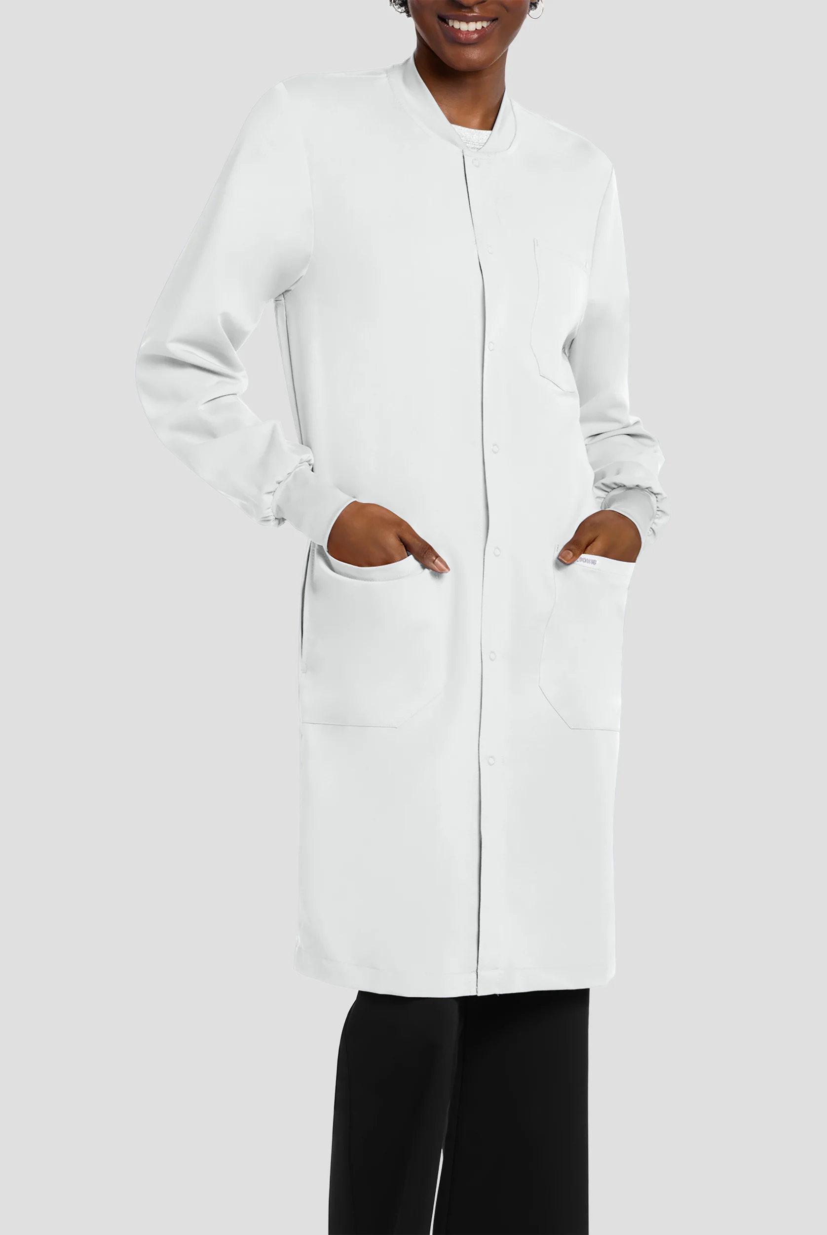 Cherokee Project Lab Unisex 40" Snap Front Lab Coat