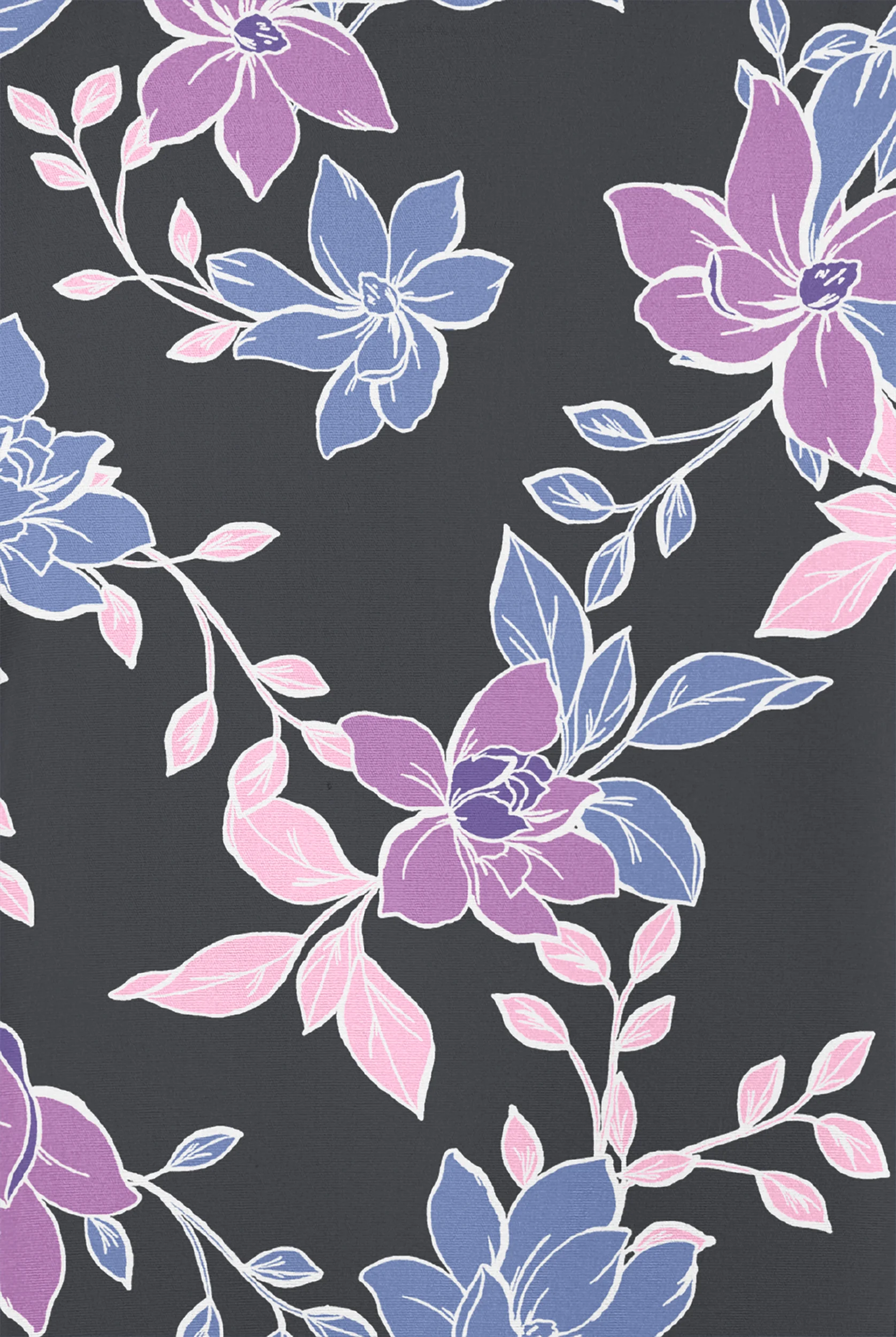 Butter-Soft Originals Spring Gardenia Women's 3-Pocket Mock Wrap Raglan Sleeve Print Scrub Top