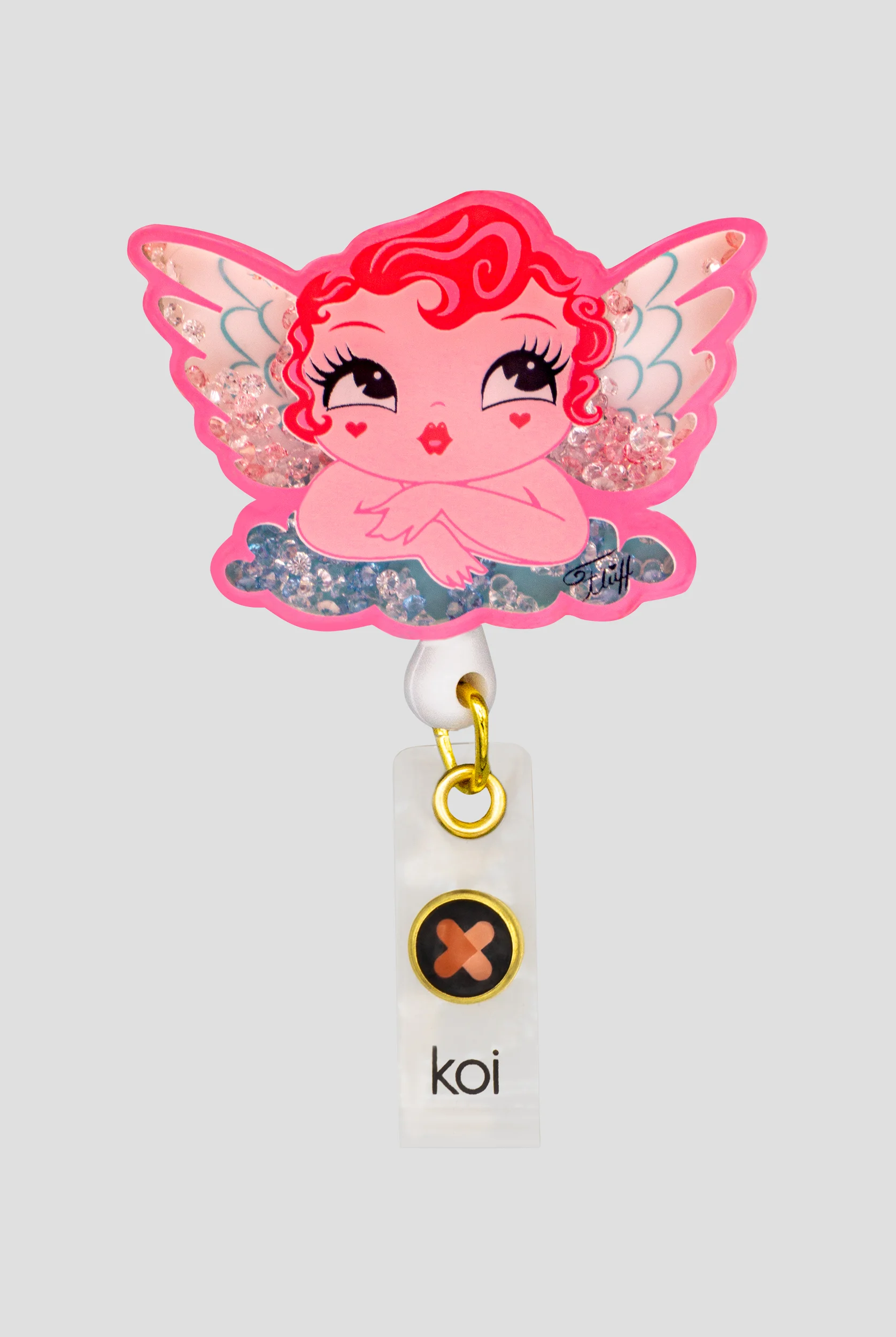koi Cupid Shaker ID Badge Reel
