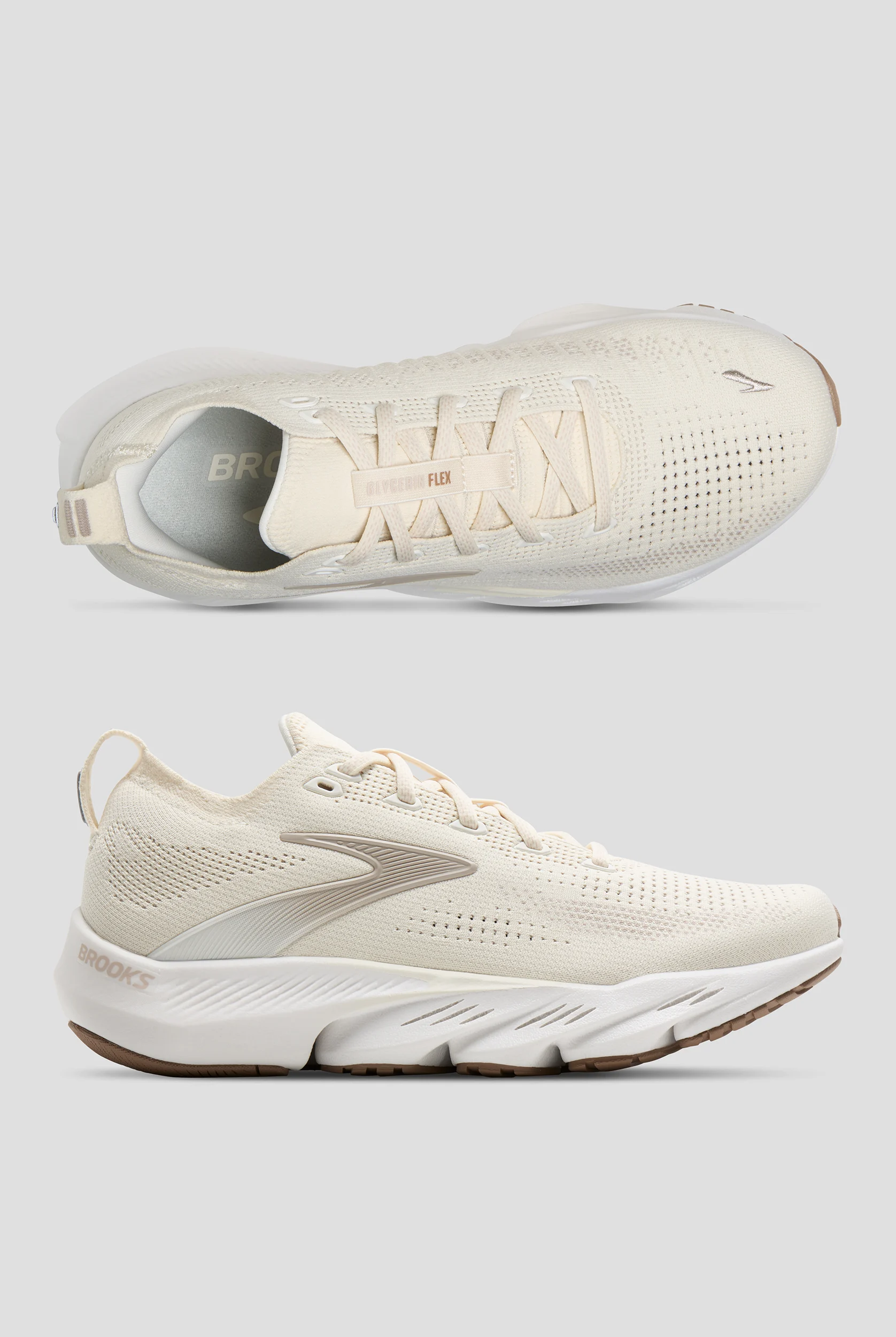 Zapatillas deportivas de enfermer&iacute;a Brooks Glycerin Flex Coconut/Chateau/Portabella con cordones para mujer