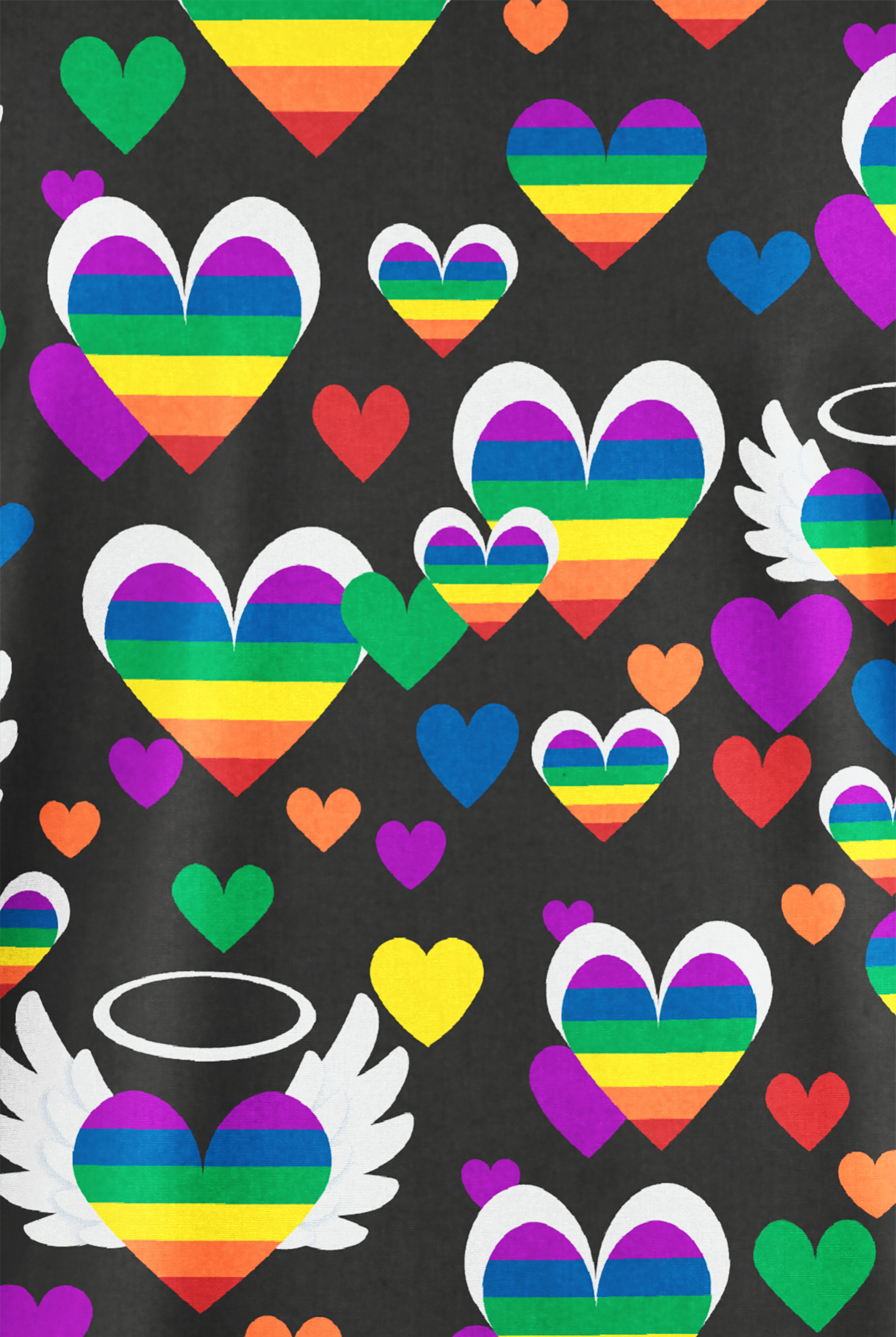 Butter-Soft Originals Free Hearts Black Women's 2-Pocket V-Neck Print Scrub Top