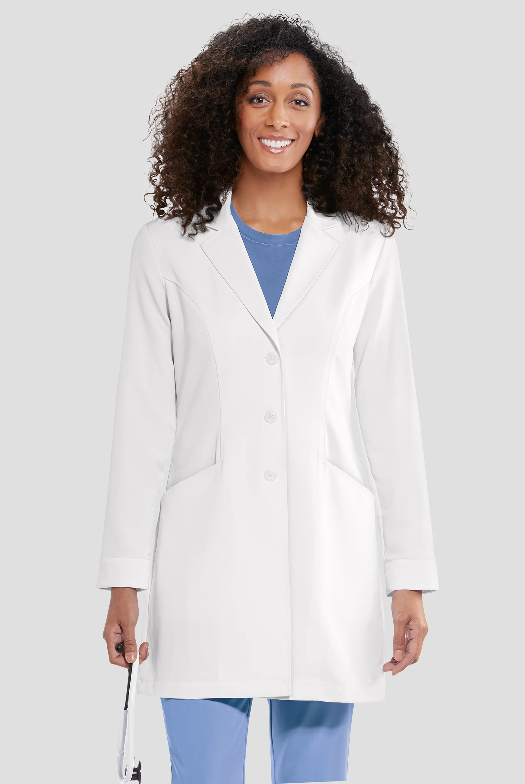 Bata de laboratorio Grey's Anatomy Signature con 2 bolsillos y costuras estilo princesa para mujer