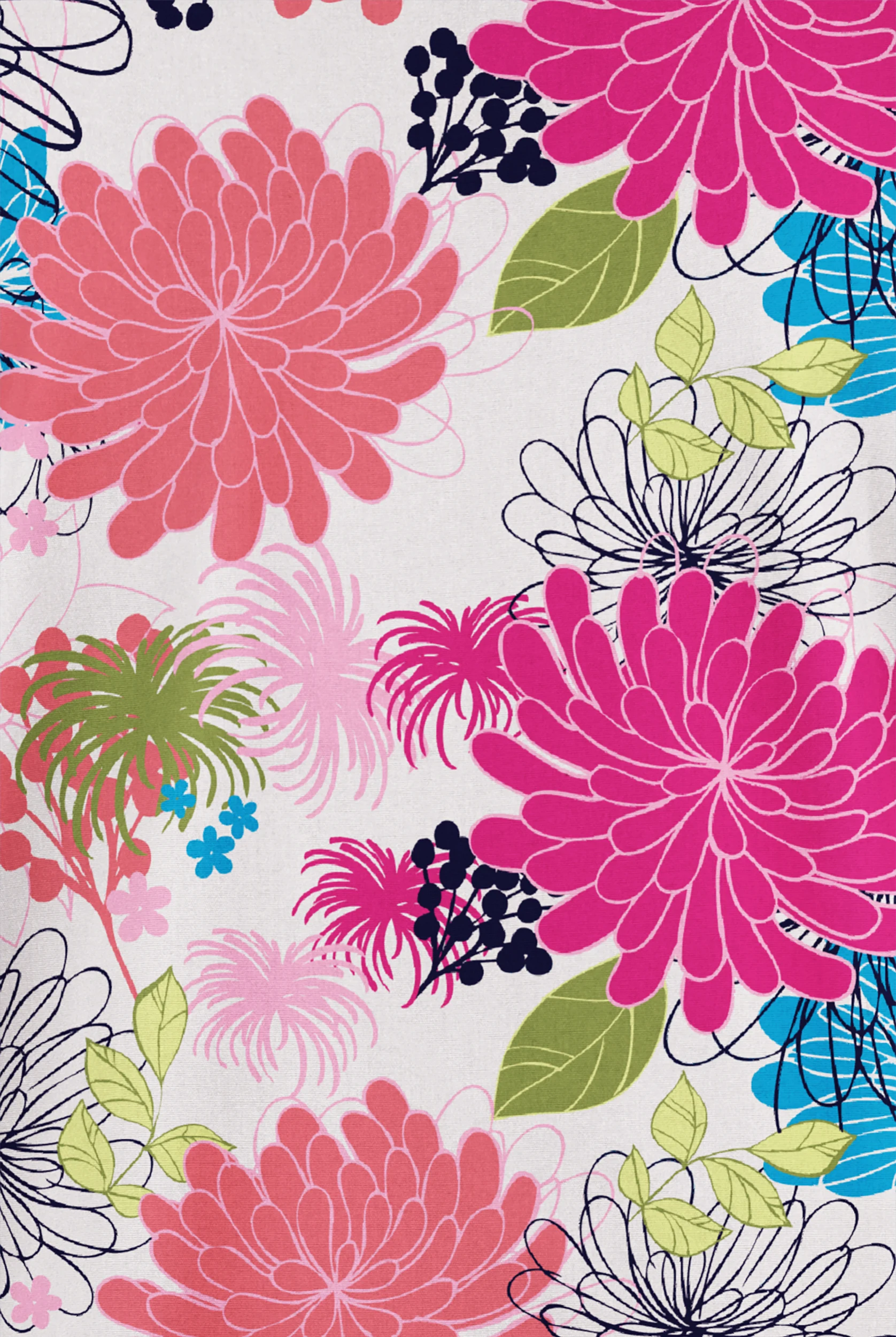 Butter-Soft Originals Floral Burst White Women's 2-Pocket V-Neck Print Scrub Top