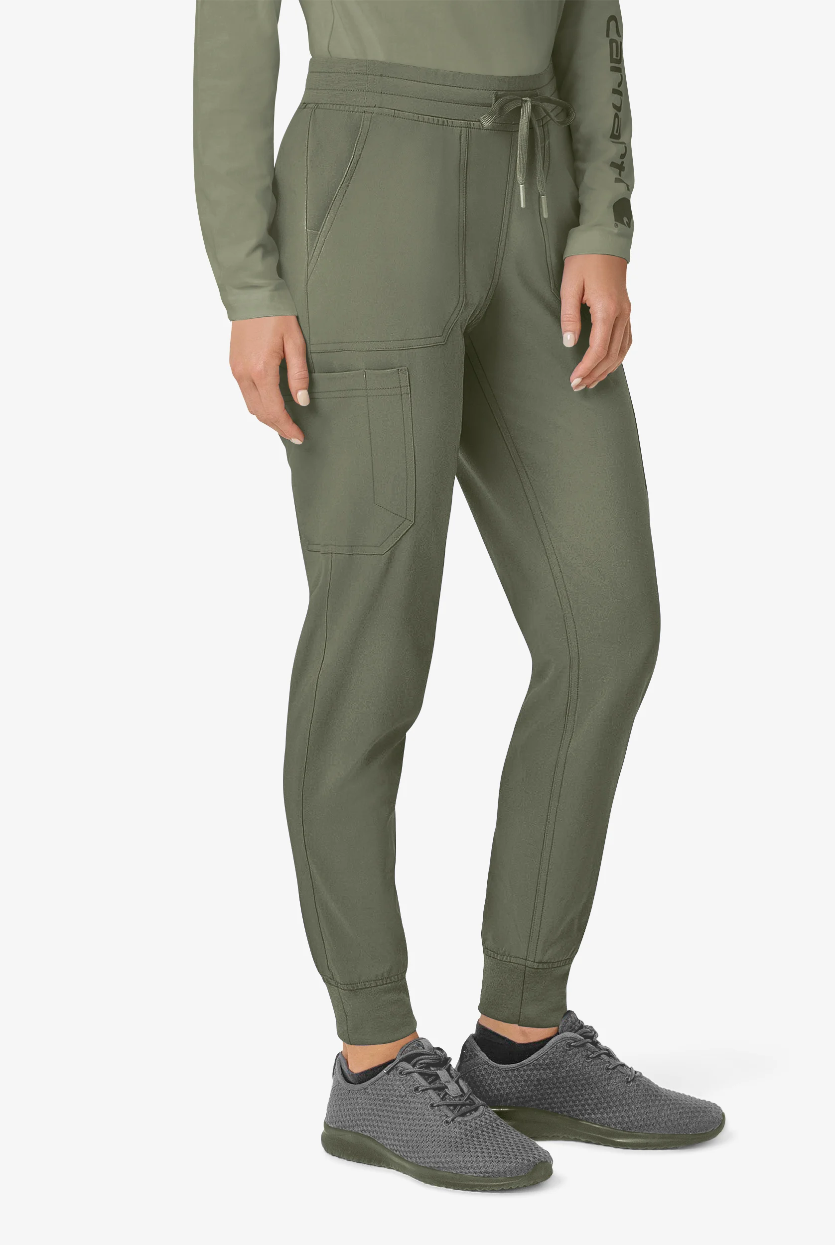 Carhartt Cross-Flex Force Women's 8-Pocket STRETCH Knit Cuff Cargo Jogger Scrub Pants - Petite