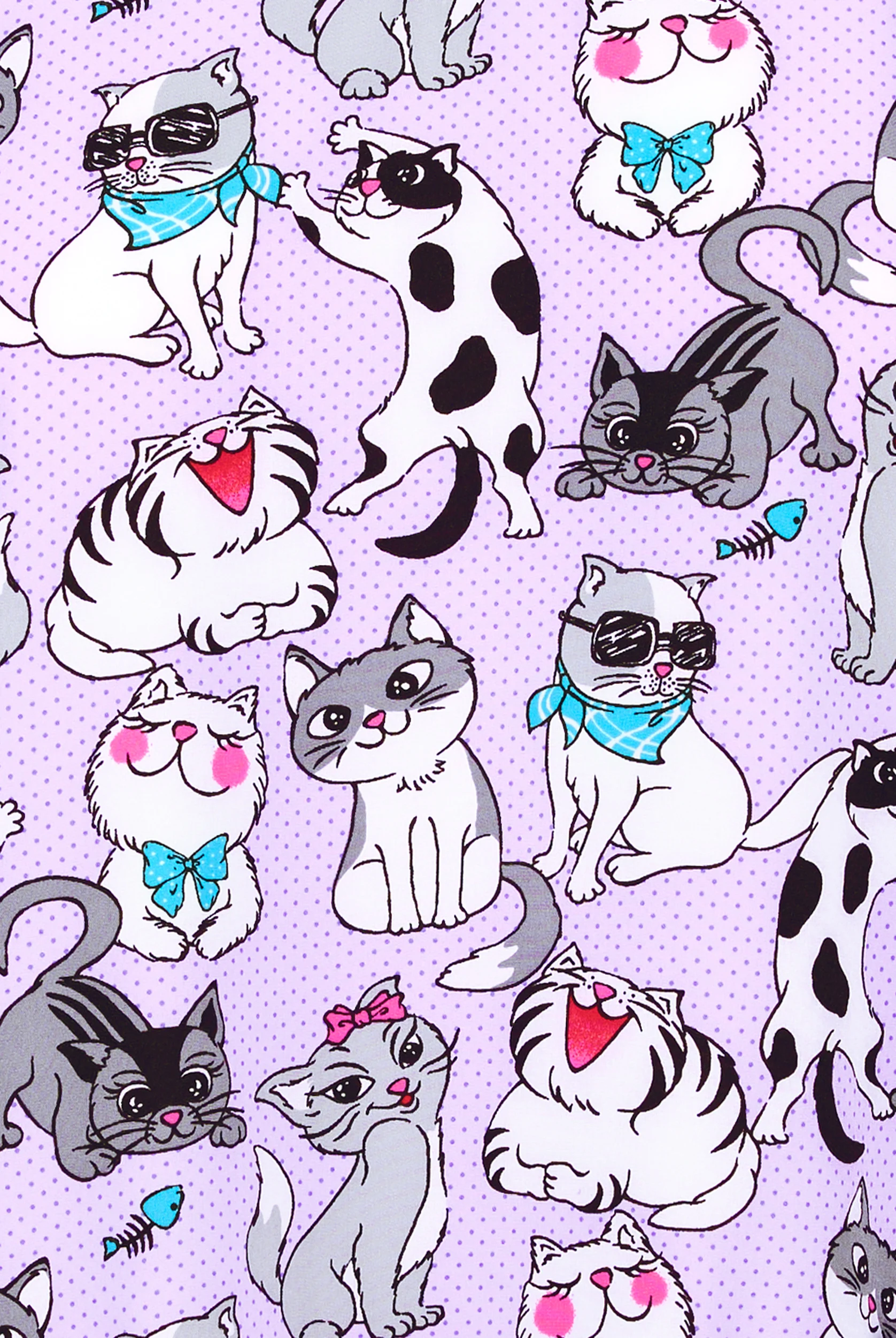 Cherokee Furry Cute Women's 2-Pocket STRETCH V-Neck Print Scrub Top