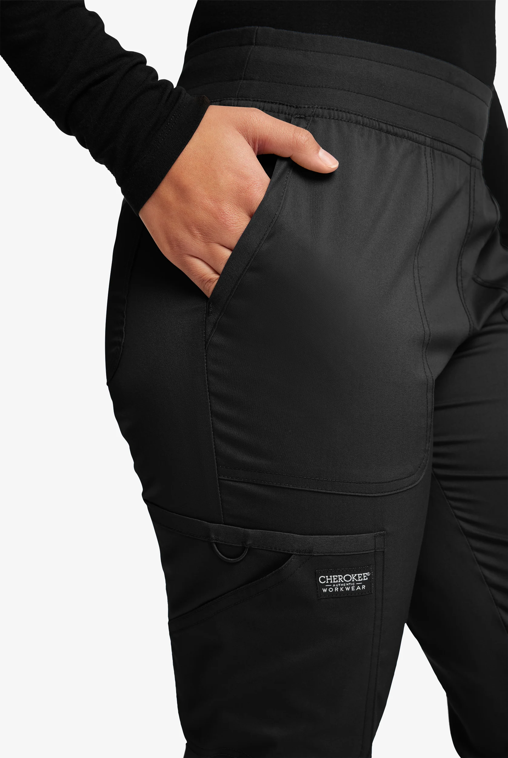 Cherokee Workwear Revolution Women's 5-Pocket STRETCH Cargo Jogger Scrub Pants