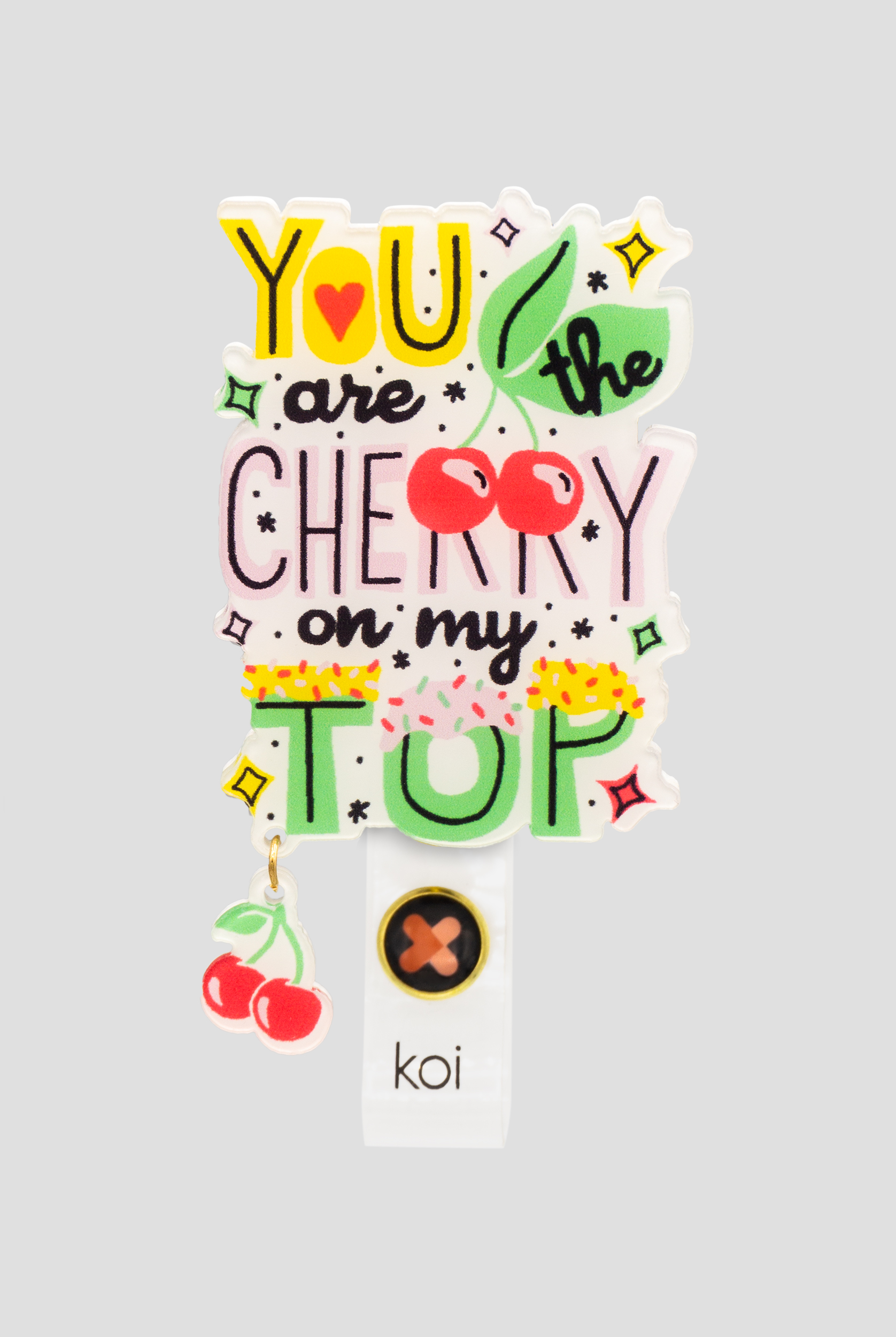 koi Cherry On Top ID Badge Reel