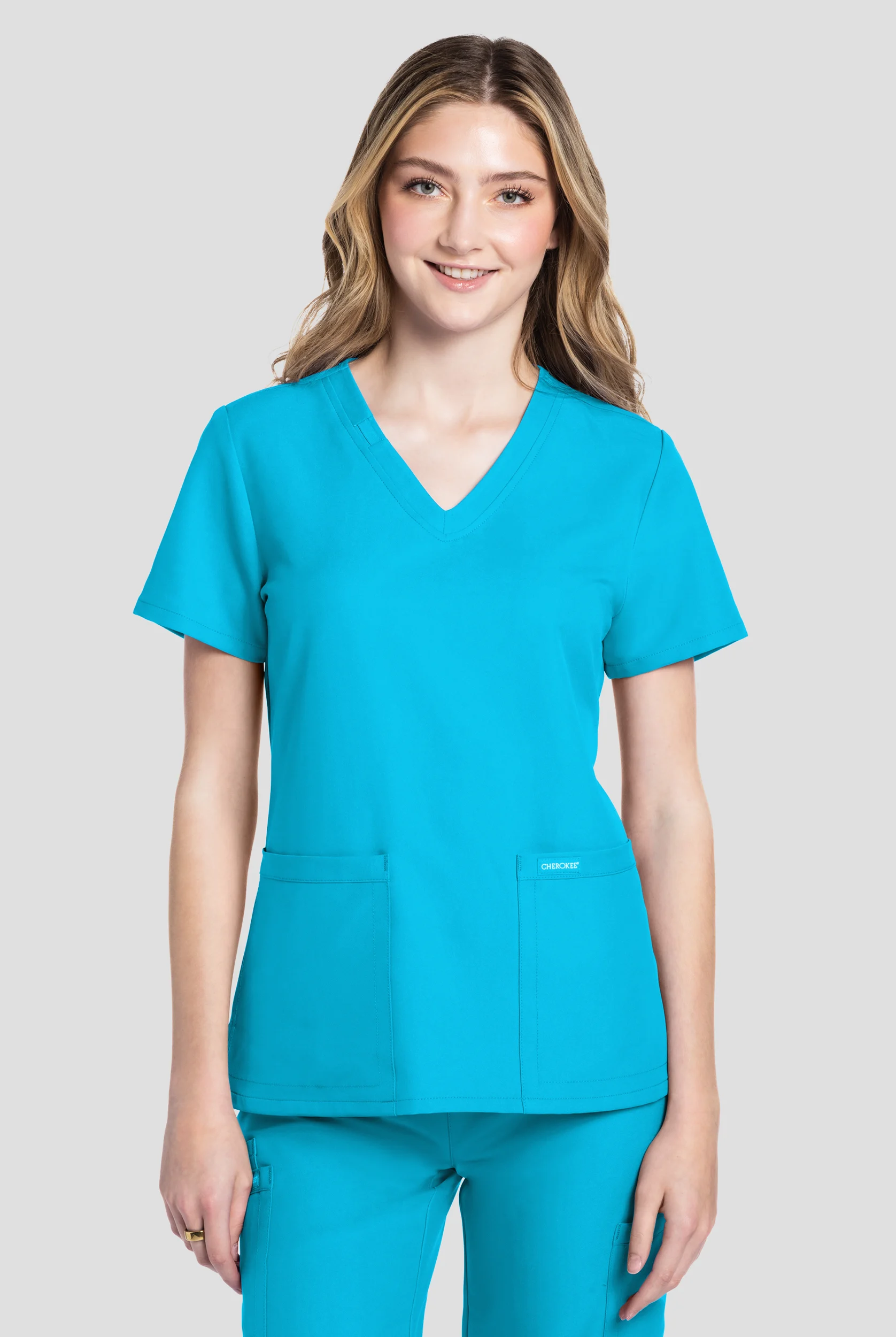 Cherokee Workwear Originals Ultra Women's 2-Pocket V-Neck Scrub Top