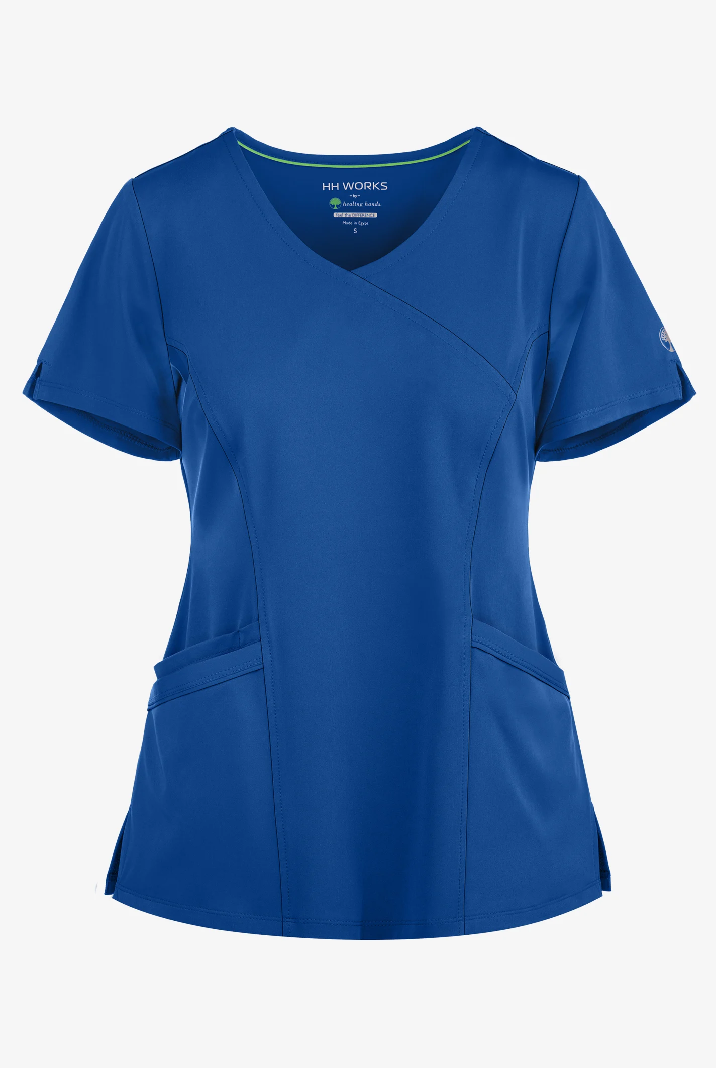 HH Works by Healing Hands Madison Women's 4-Pocket STRETCH Mock Wrap Scrub Top