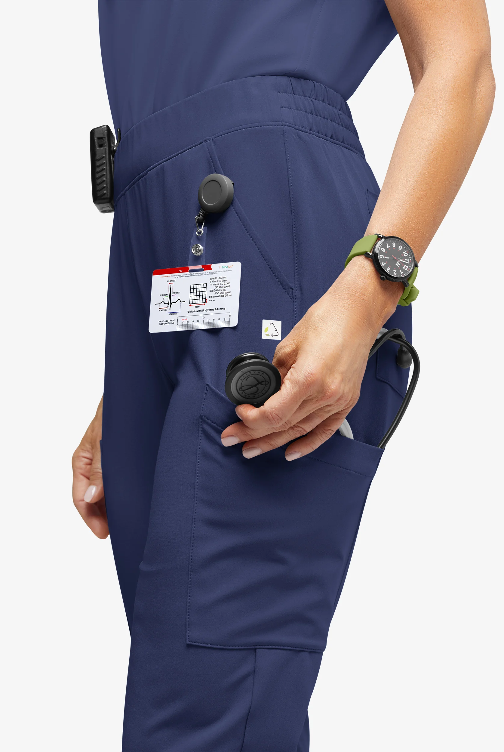 ReSurge Amber Women's Modern 7-Pocket Flat Front Slim Leg Jogger Scrub Pants