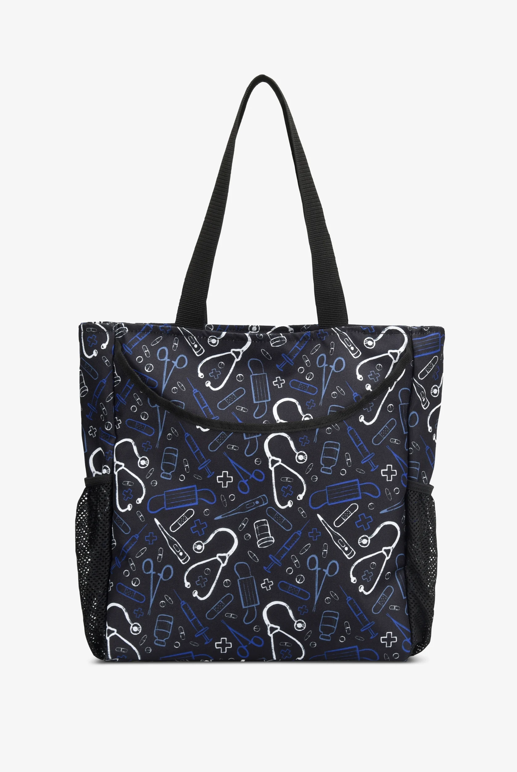 Bolso de enfermería estampado de mano Nurse Mates Black Medical Day