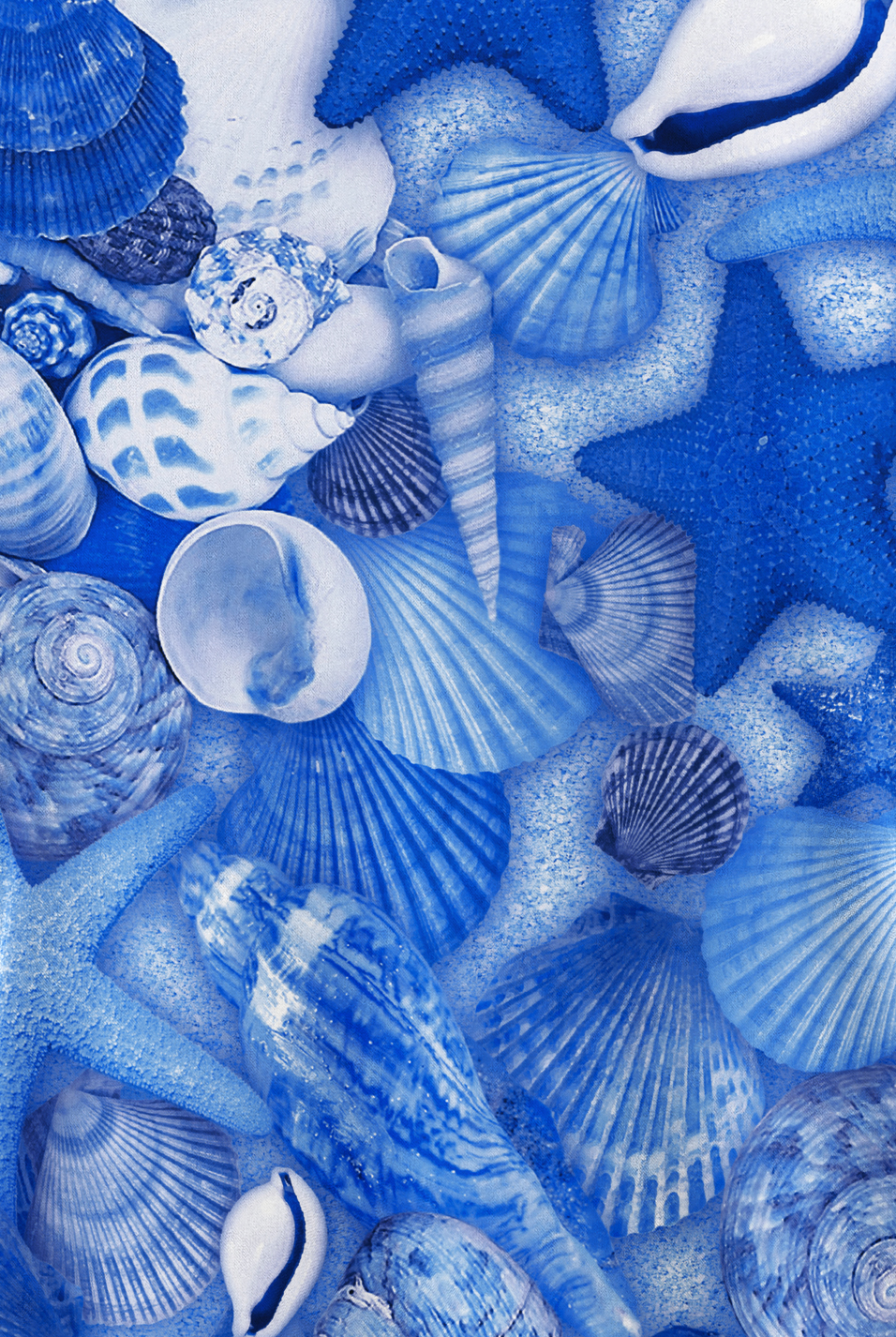 Butter-Soft STRETCH Ocean Finds Royal Women's 2-Pocket V-Neck Print Scrub Top