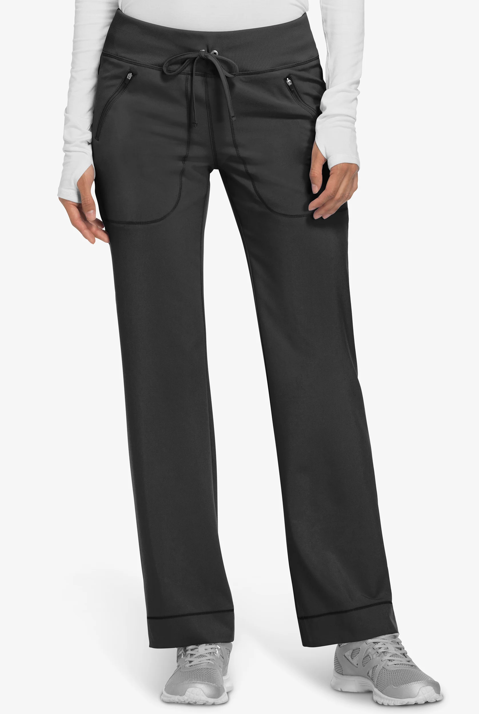 Cherokee Infinity Women's 2-Pocket STRETCH Rib-Knit Waist Drawstring Scrub Pants - Petite