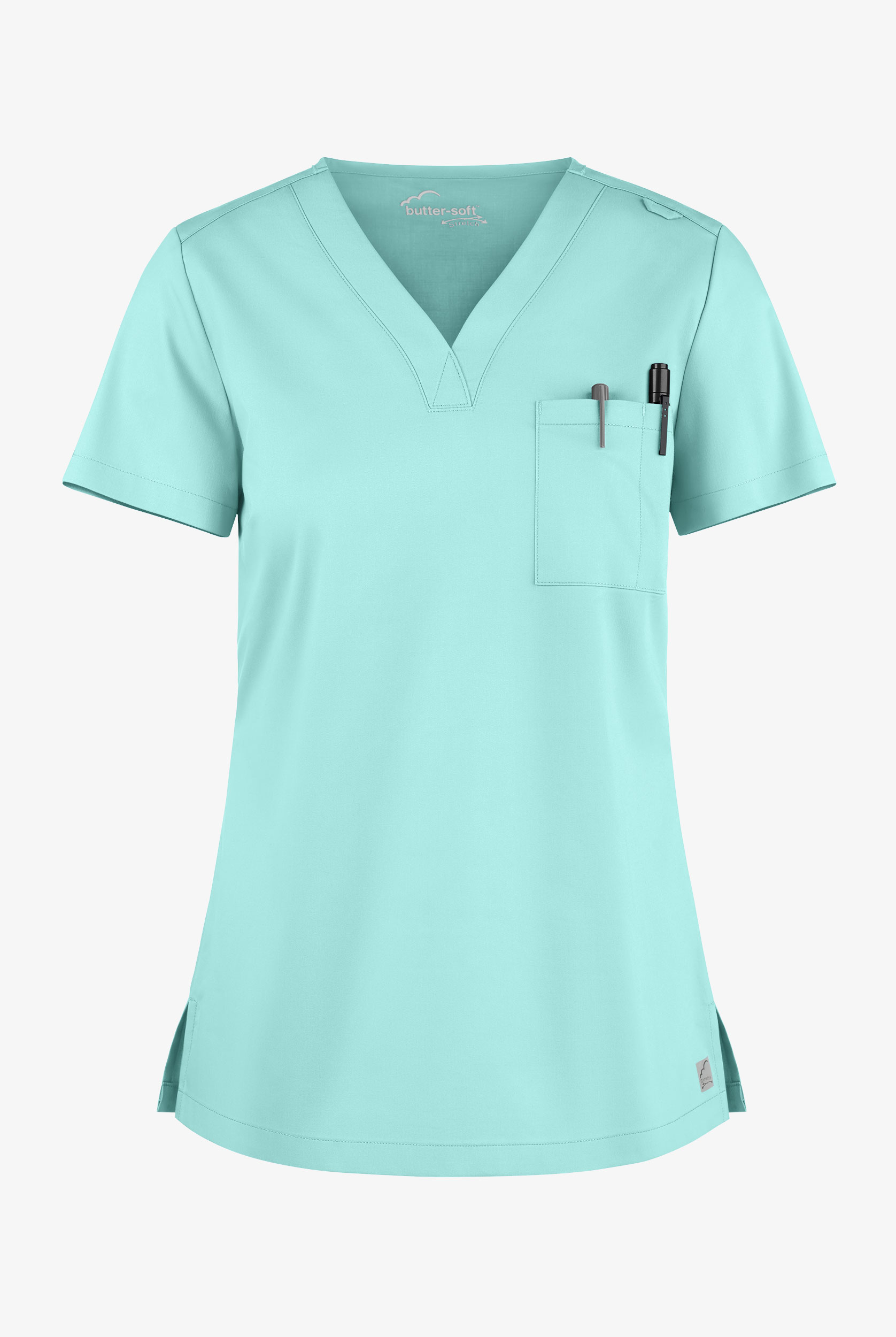 Blusa m&eacute;dica Butter-Soft STRETCH con cuello en V y 2 bolsillos para mujer
