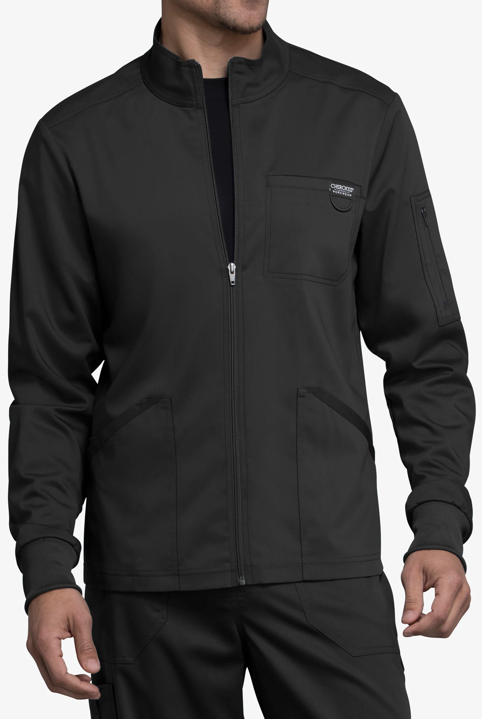 Chaqueta m&eacute;dica abrigada Cherokee Workwear Revolution con cremallera y 4 bolsillos para hombre